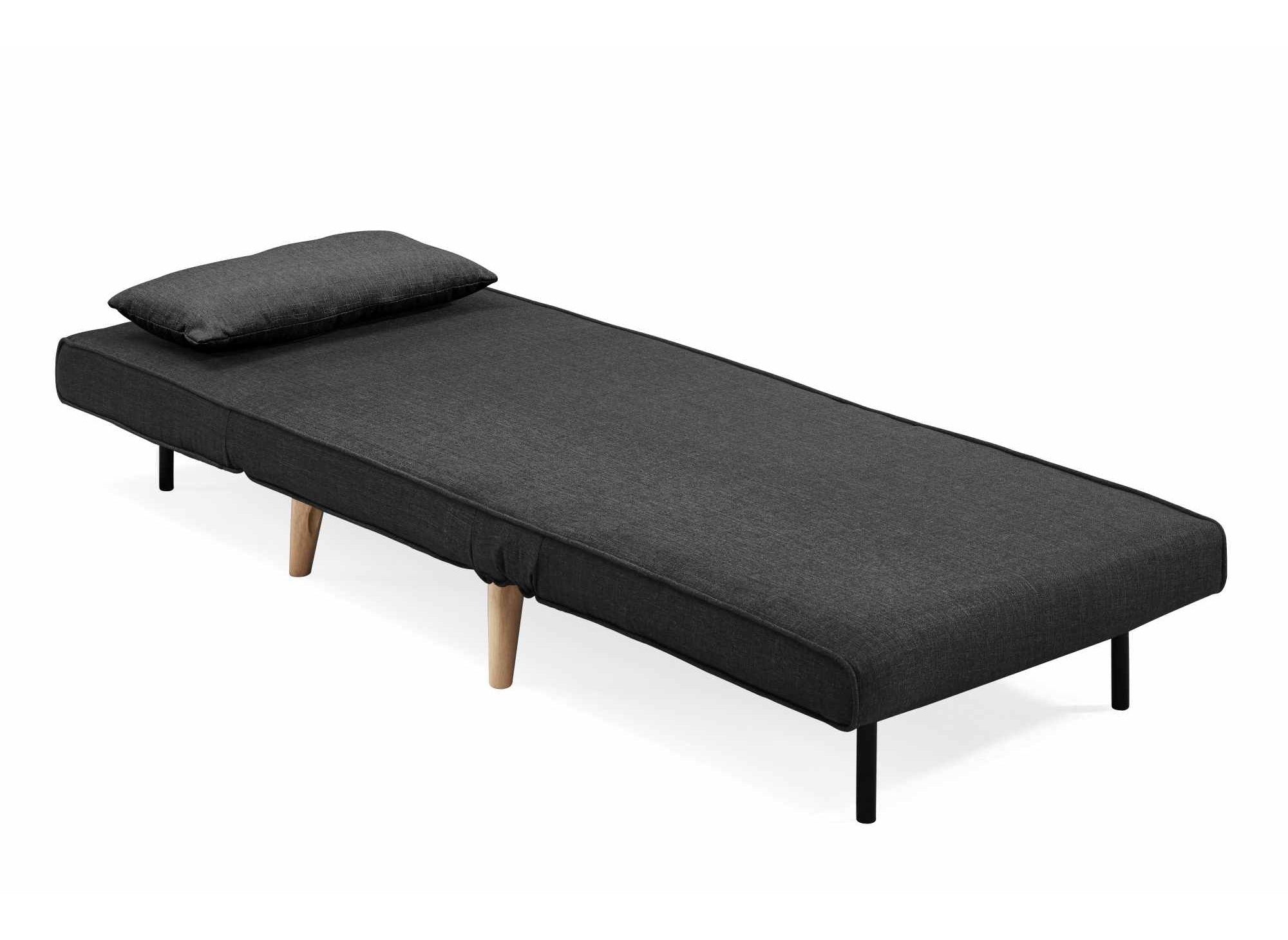 Fauteuil convertible en tissu gris anthracite TONKA