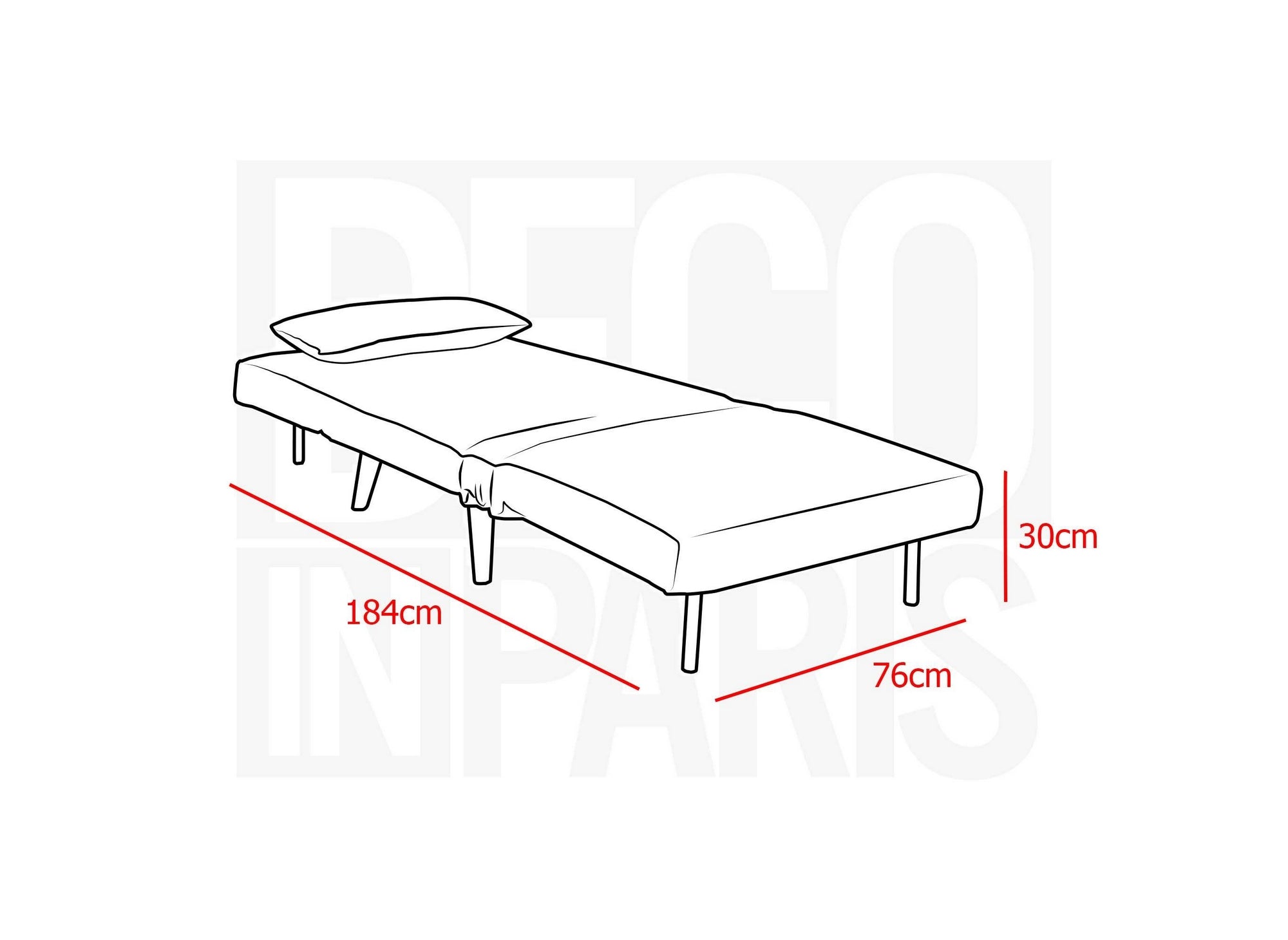 Fauteuil convertible en tissu gris anthracite TONKA