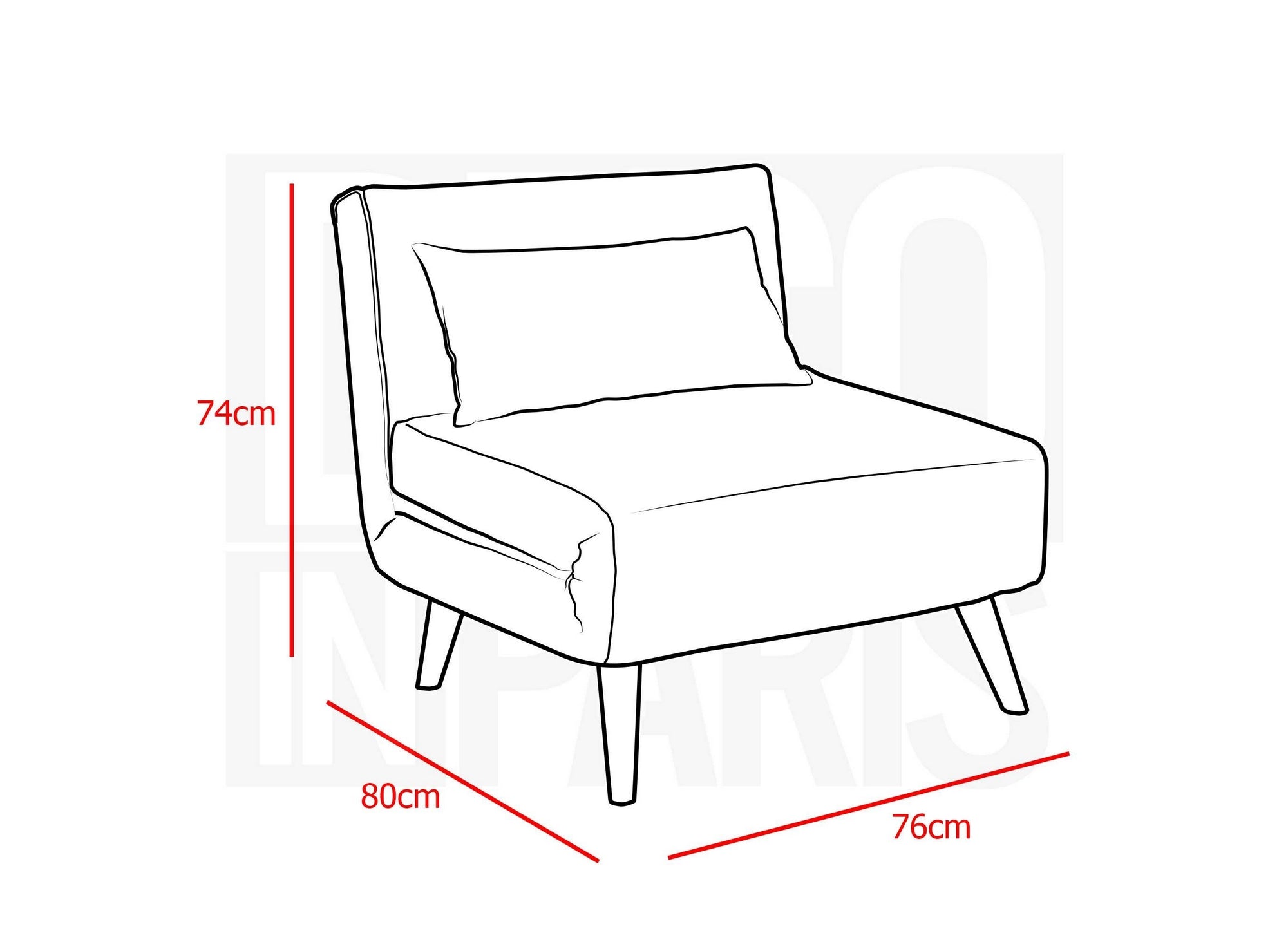 Fauteuil convertible en tissu gris anthracite TONKA