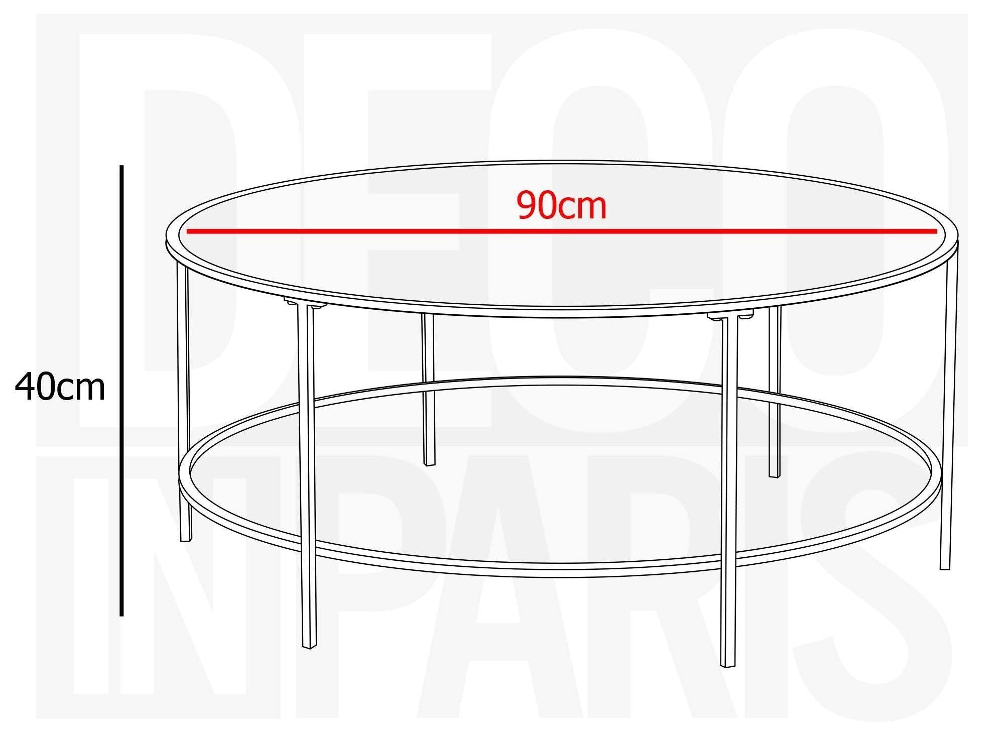 Table basse en verre noir et métal THESSA