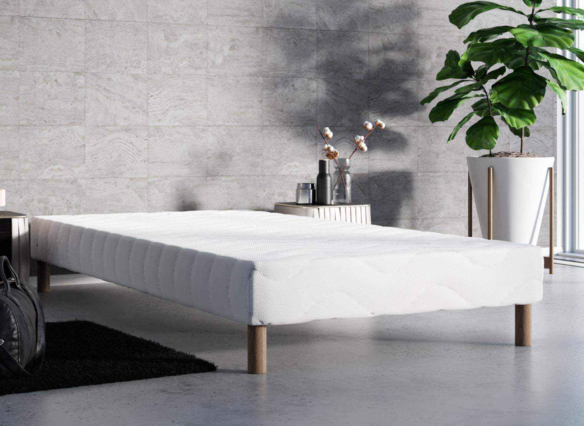 Sommier tapissier 90 x 200 cm + 4 pieds