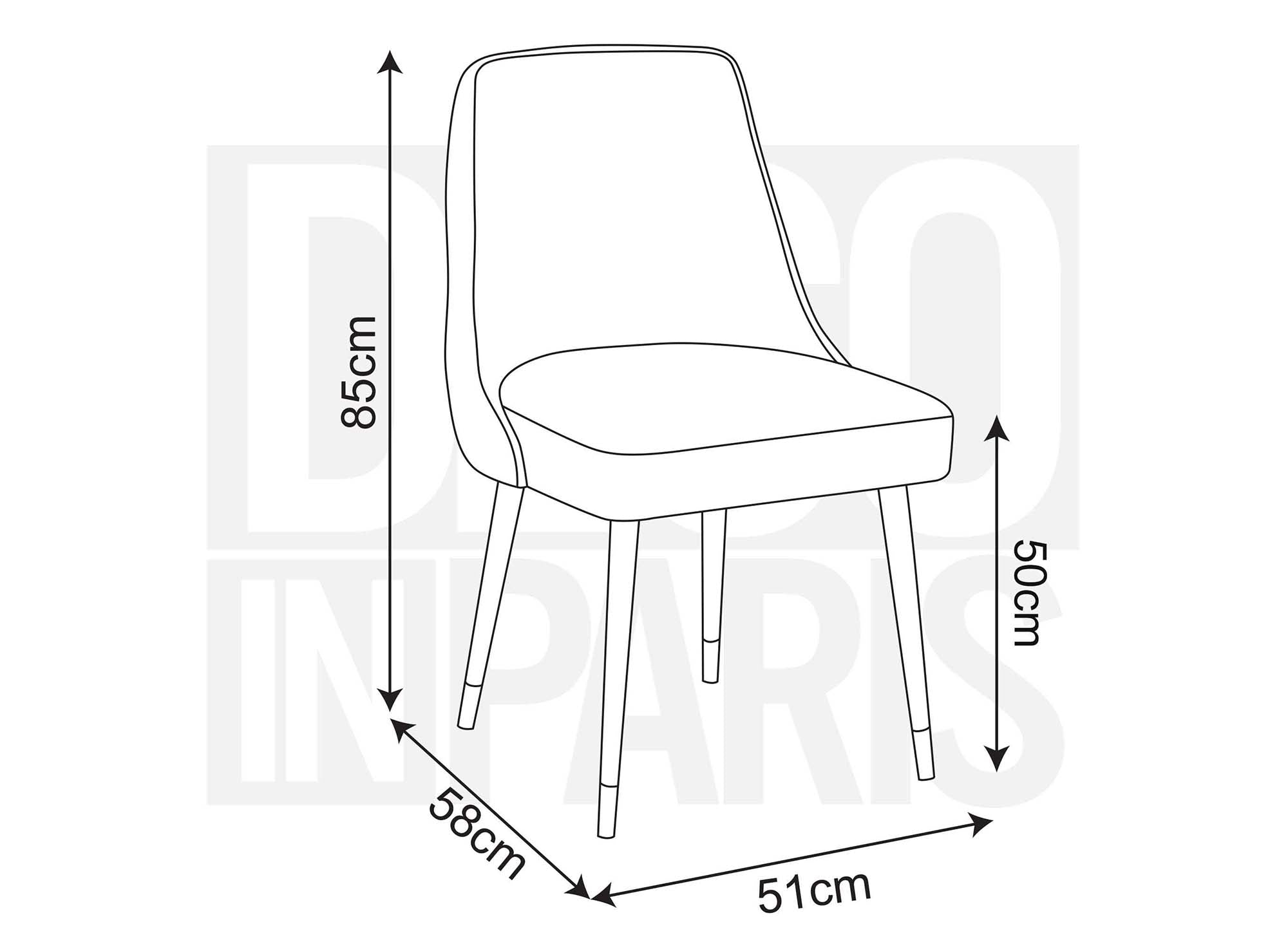 Lot de 2 chaises capitonnées en velours gris DORINA
