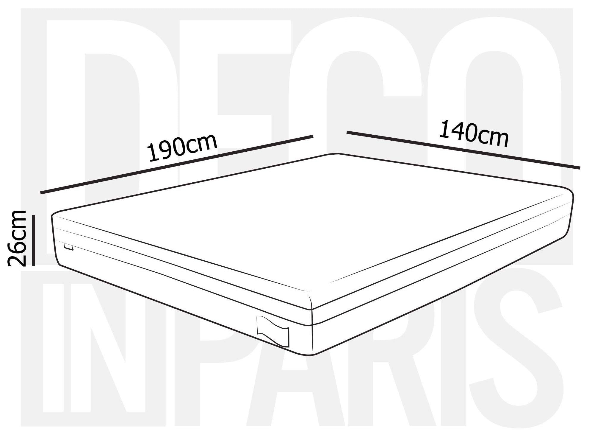Matelas HYBRID 140 x 190 cm ressorts ensachés et mémoire de forme épaisseur 26 cm