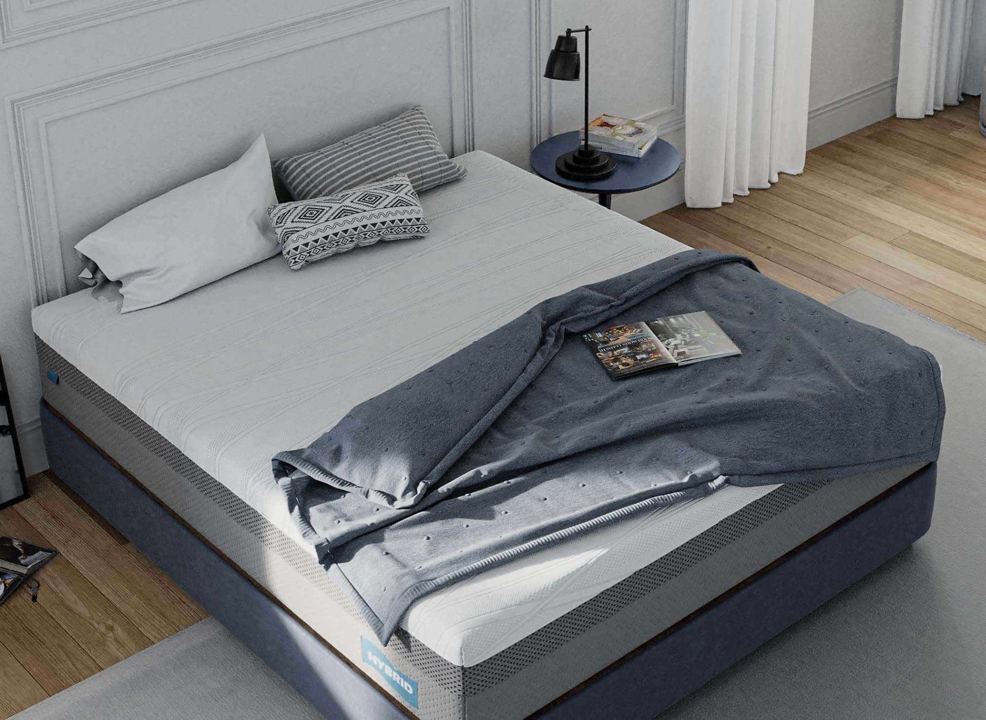 Matelas HYBRID 180 x 200 cm ressorts ensachés et mémoire de forme épaisseur 26 cm