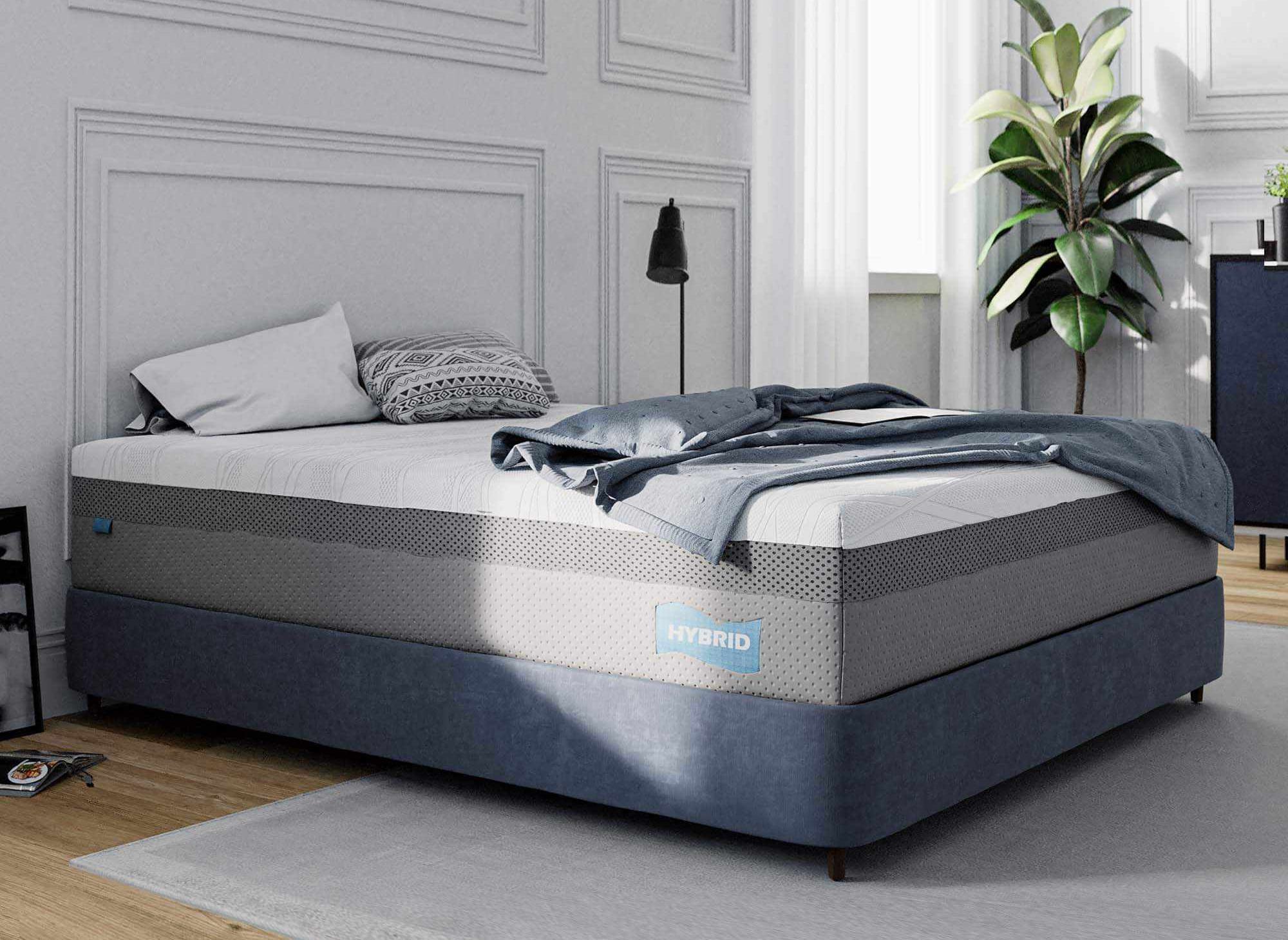 Matelas HYBRID 160 x 200 cm ressorts ensachés et mémoire de forme épaisseur 26 cm