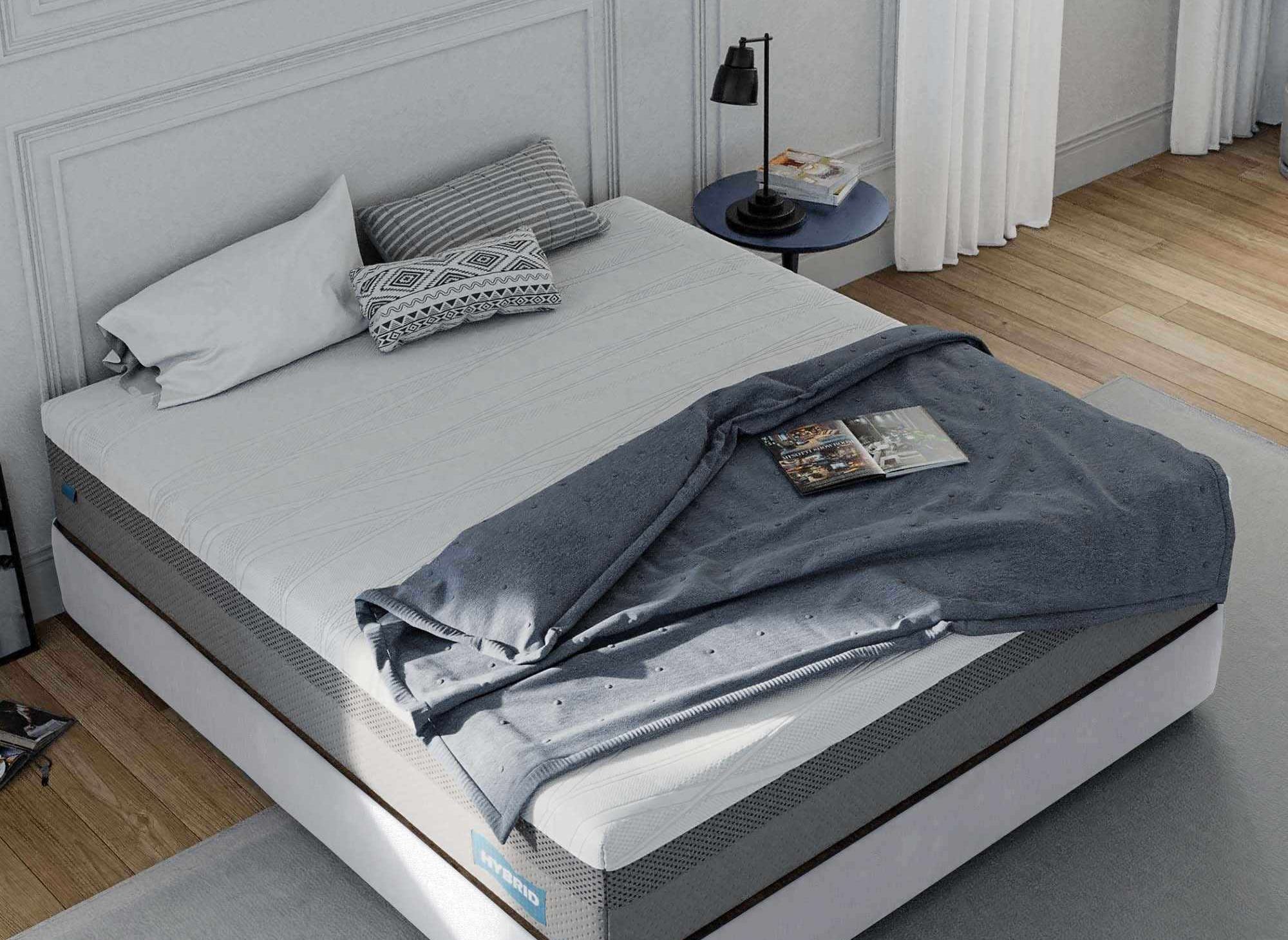 Matelas HYBRID 140 x 190 cm ressorts ensachés et mémoire de forme épaisseur 26 cm