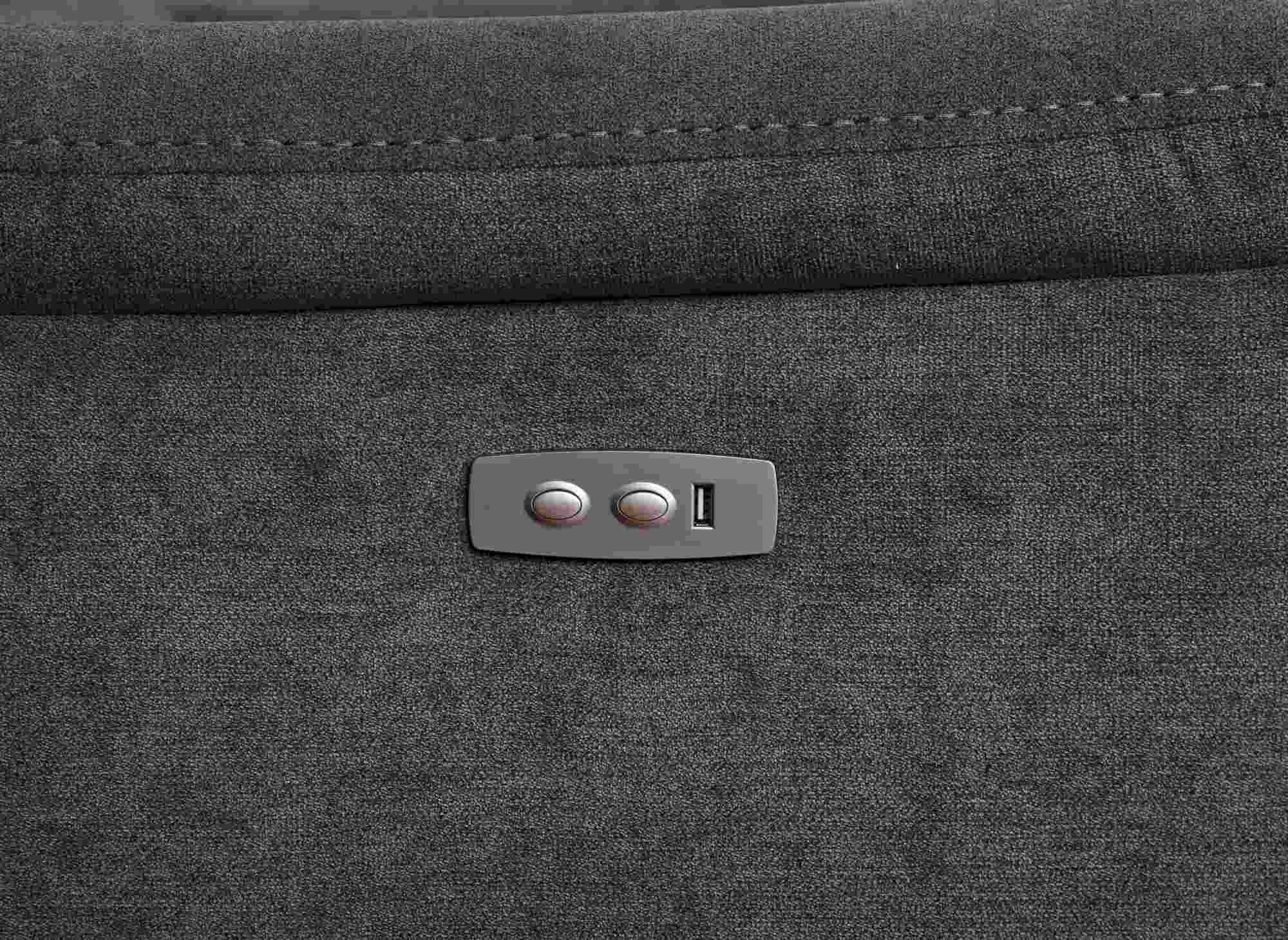 Canapé relax électrique 3 places en tissu gris foncé RICHARD