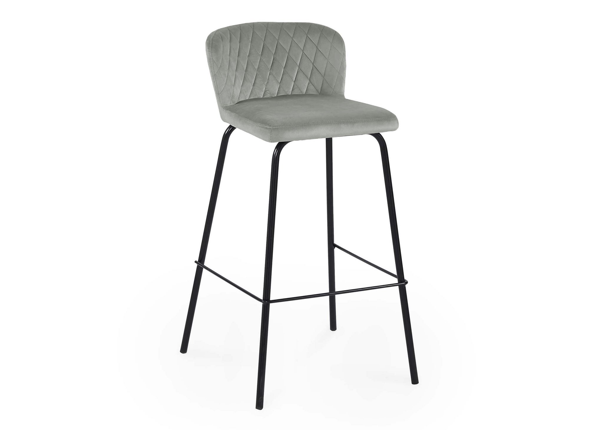 Lot de 2 tabourets de bar design en velours gris BOSCO
