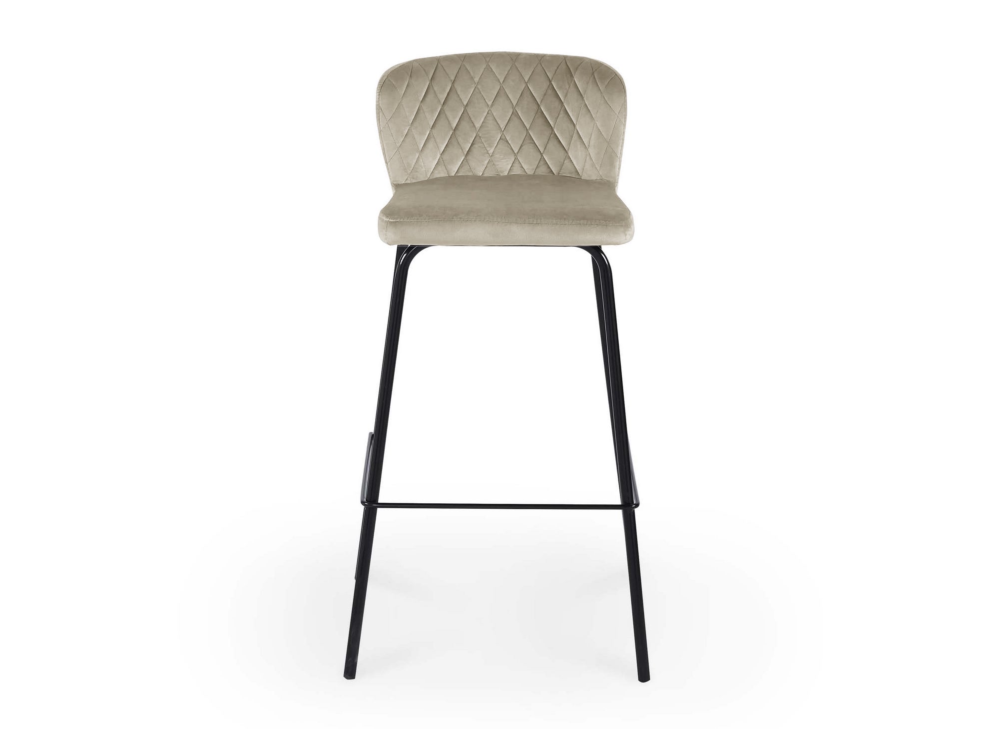 Lot de 2 tabourets de bar design en velours beige BOSCO