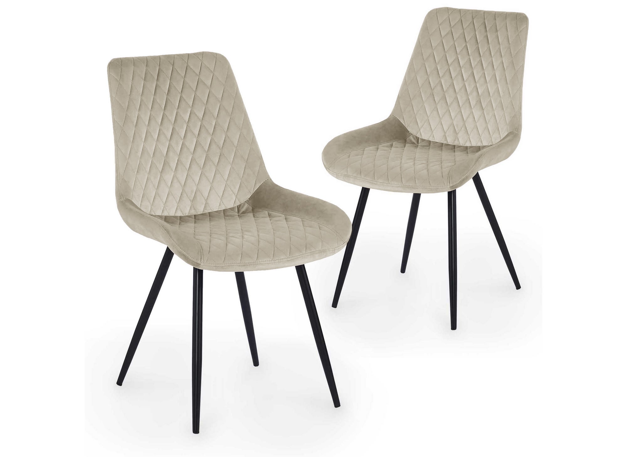 Lot de 2 chaises design en velours beige YOLA