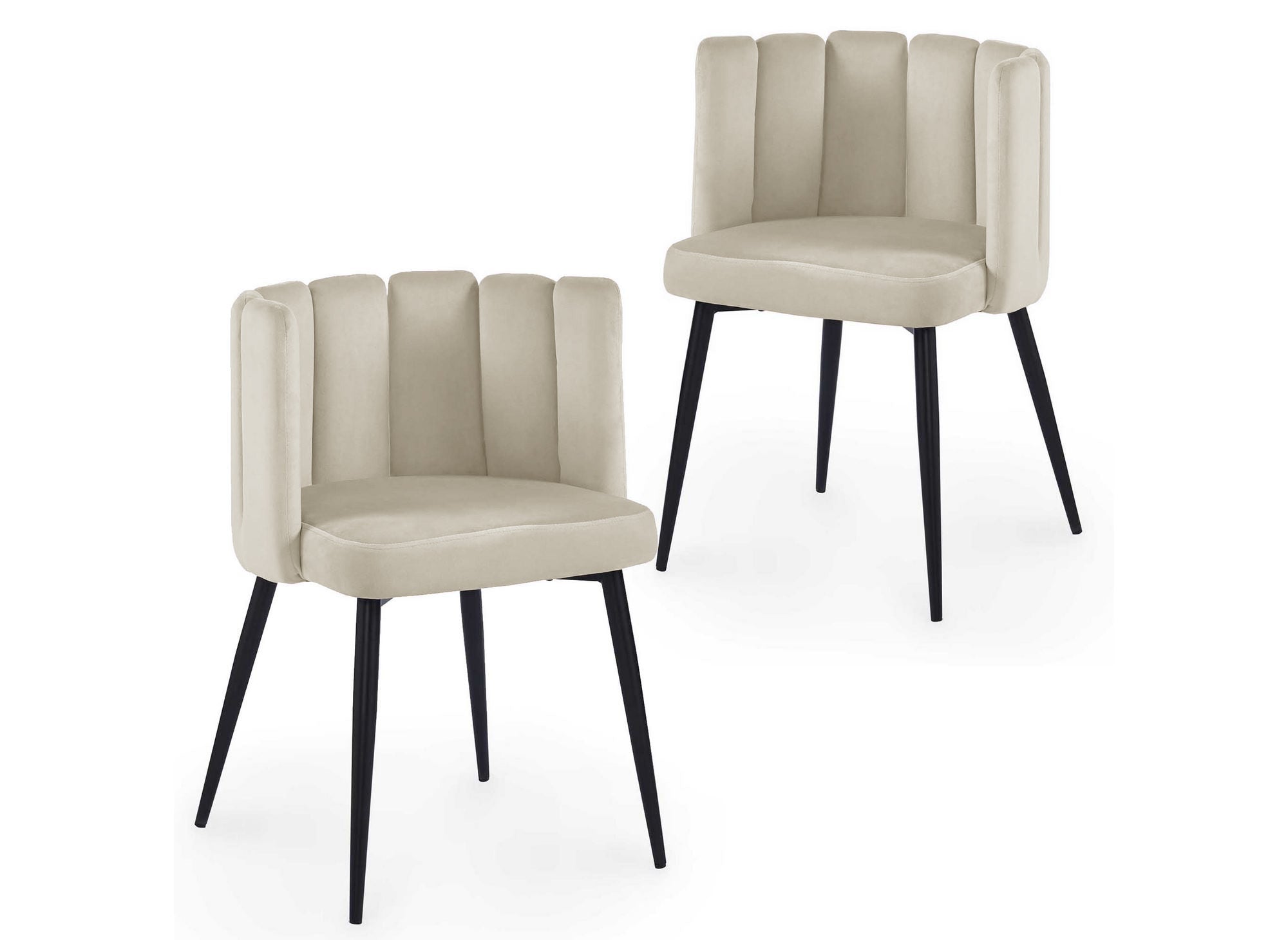 Lot de 2 chaises design en velours beige DEBBY