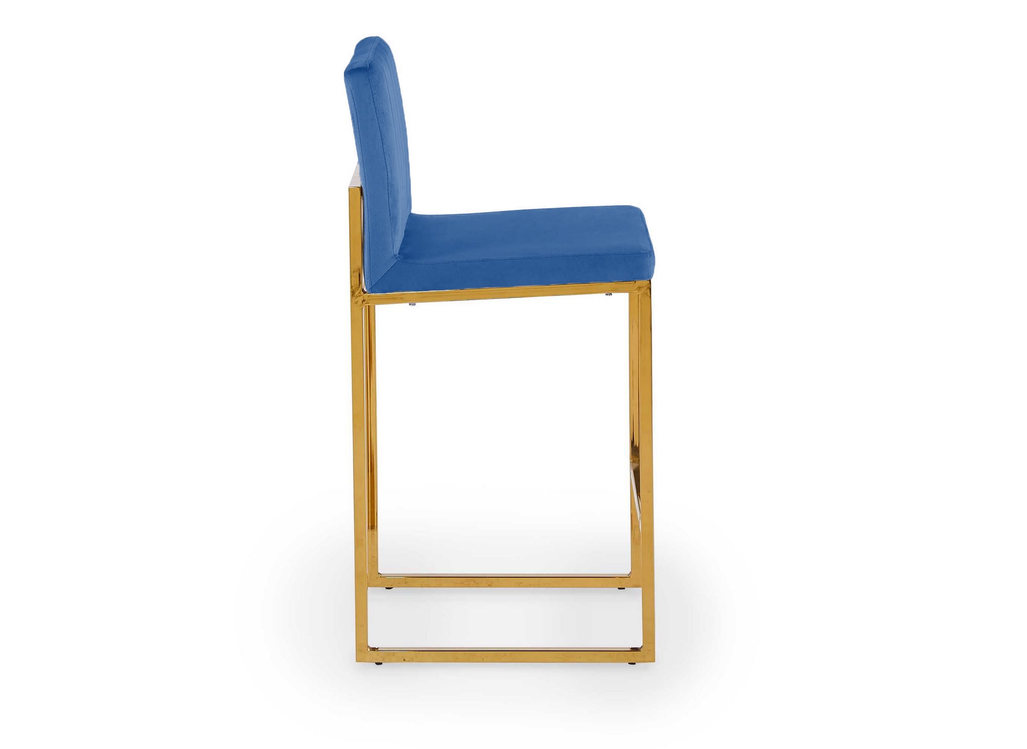 Lot de 2 tabourets de bar design en velours bleu FRIDA