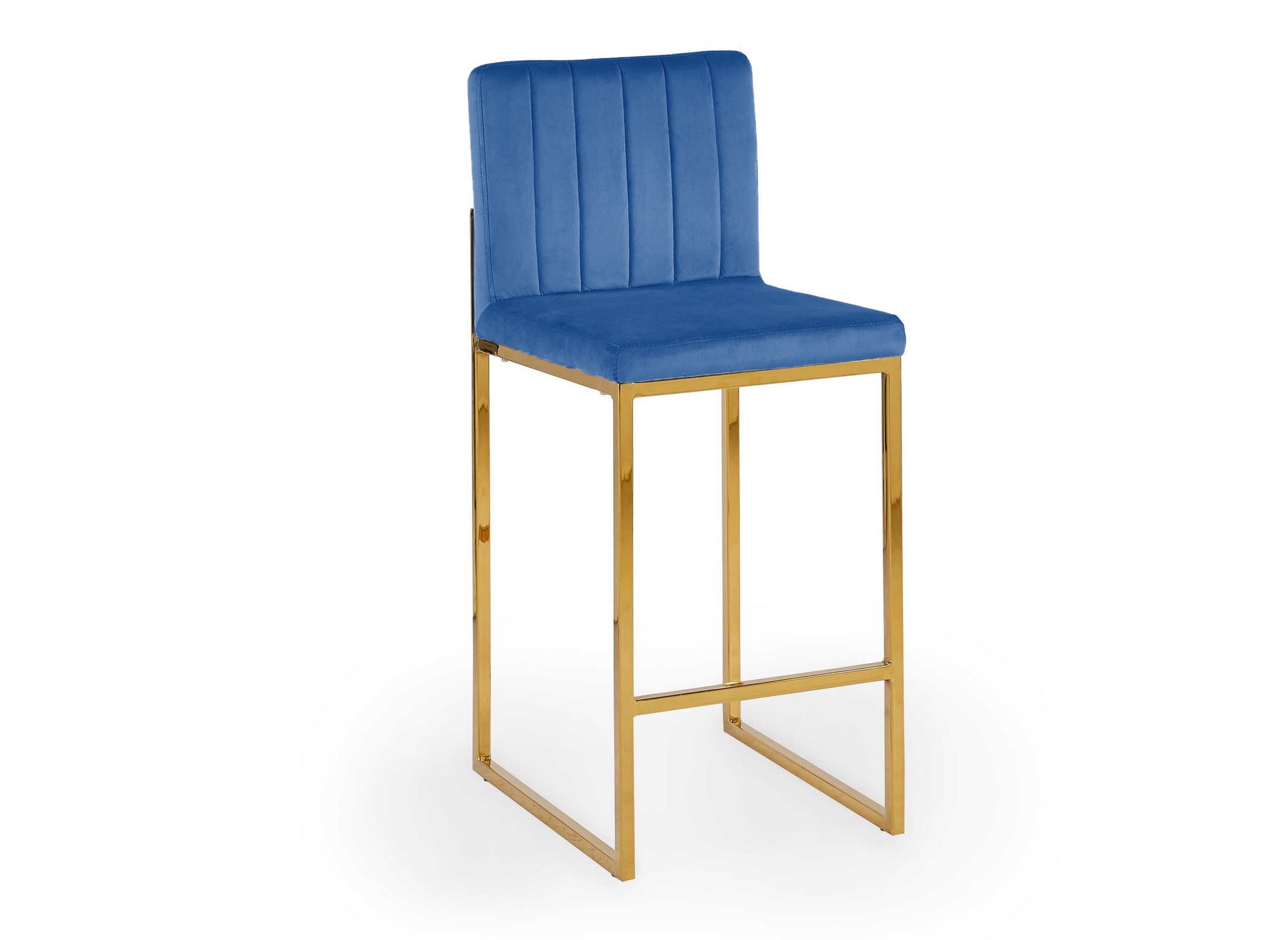 Lot de 2 tabourets de bar design en velours bleu FRIDA