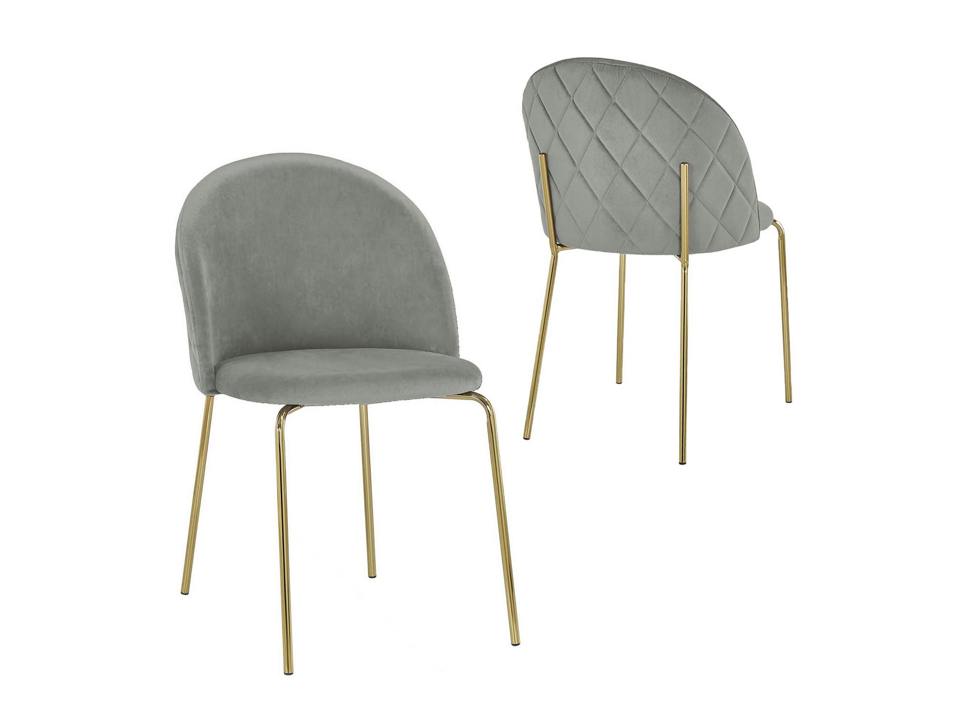 Lot de 2 chaises design en velours gris KENNETH