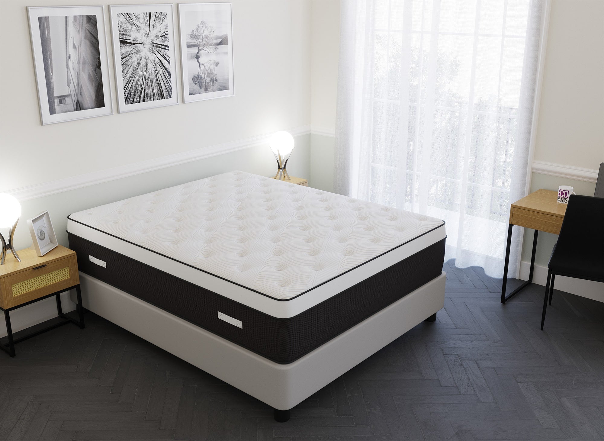 Matelas hybride mémoire de forme 180 x 200 cm épaisseur 37 cm - PILLOW