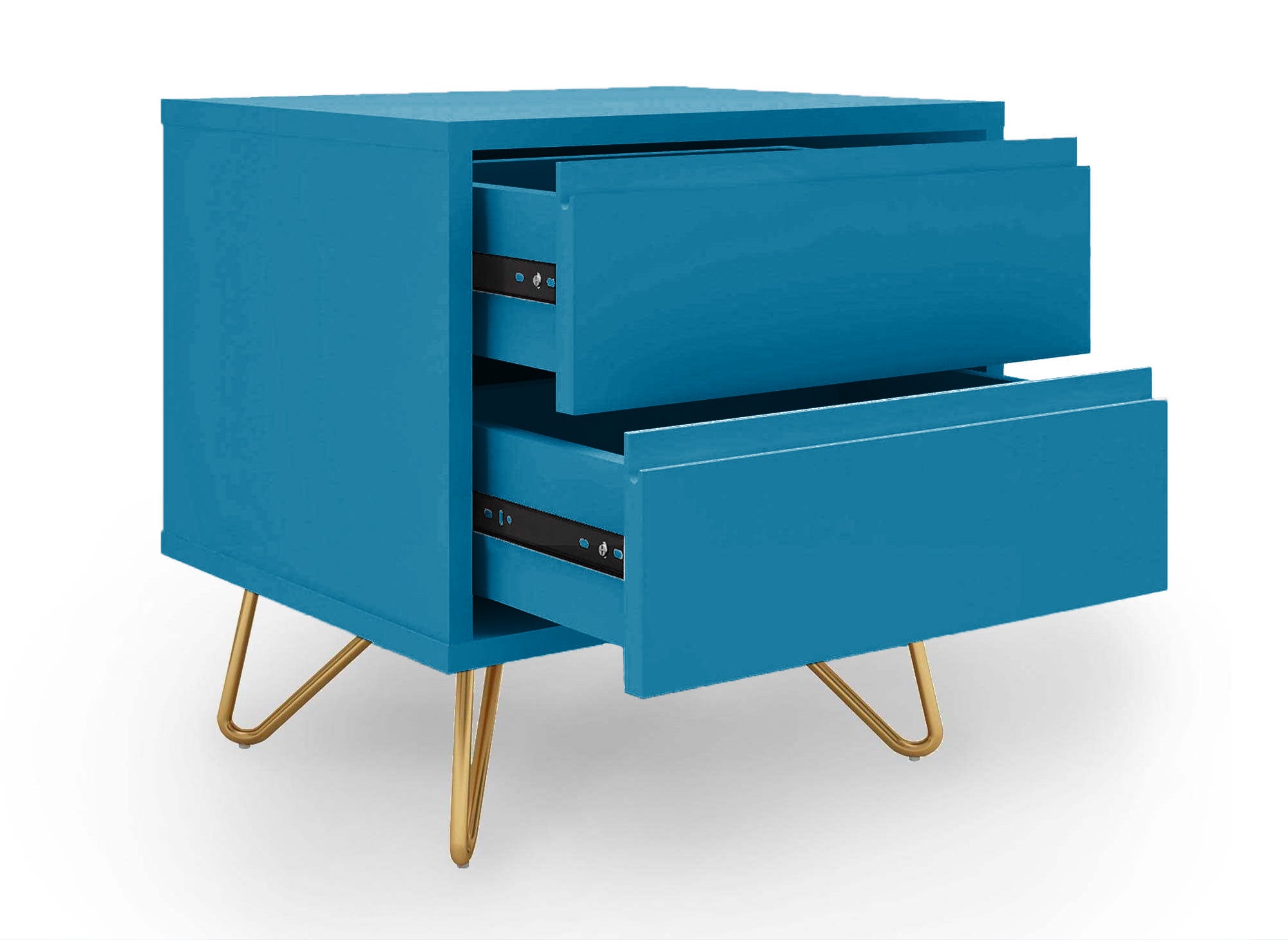 Comodino a 2 cassetti DARINA blu anatra