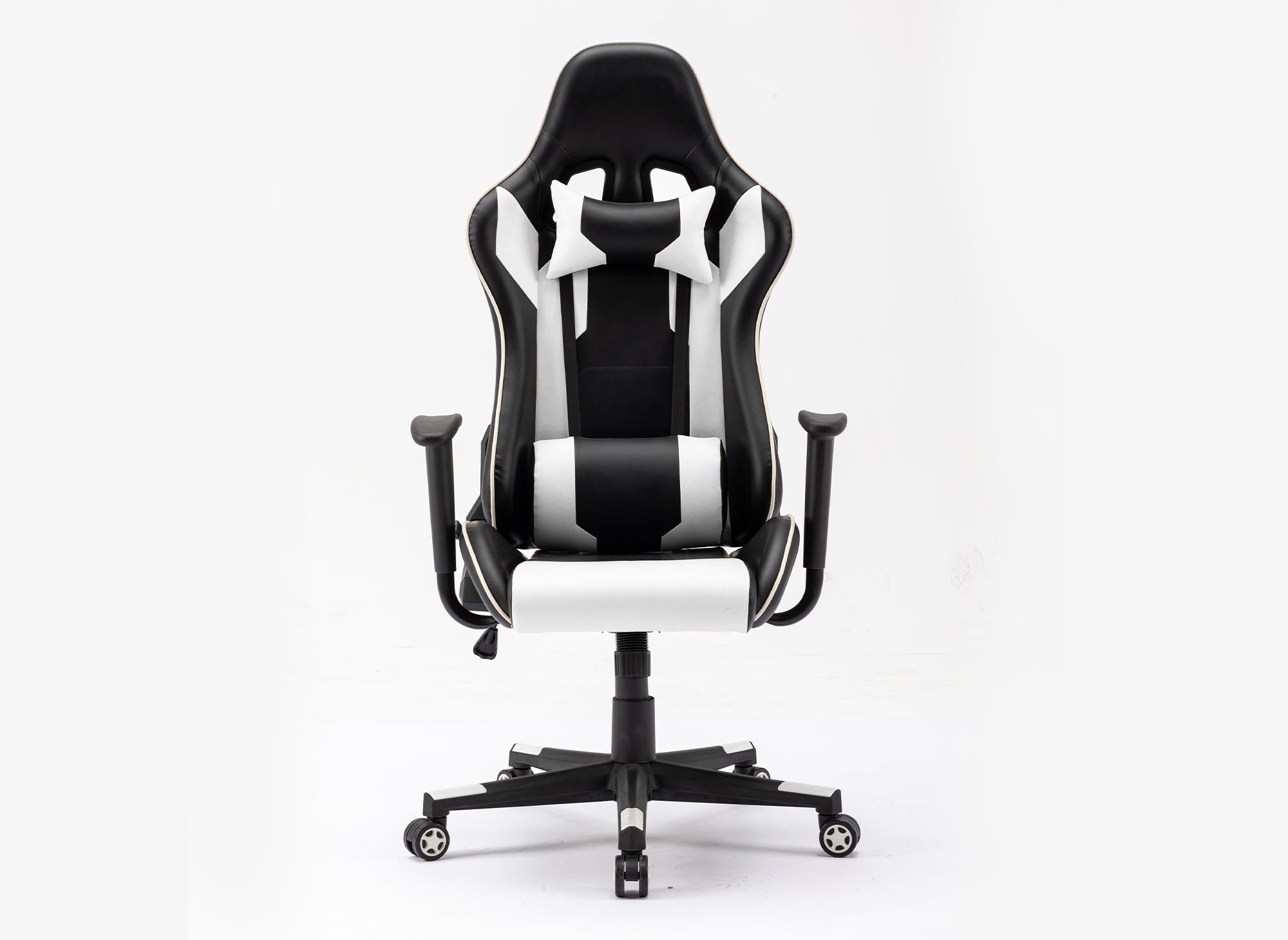 Fauteuil gaming en simili cuir noir et blanc LYHAM