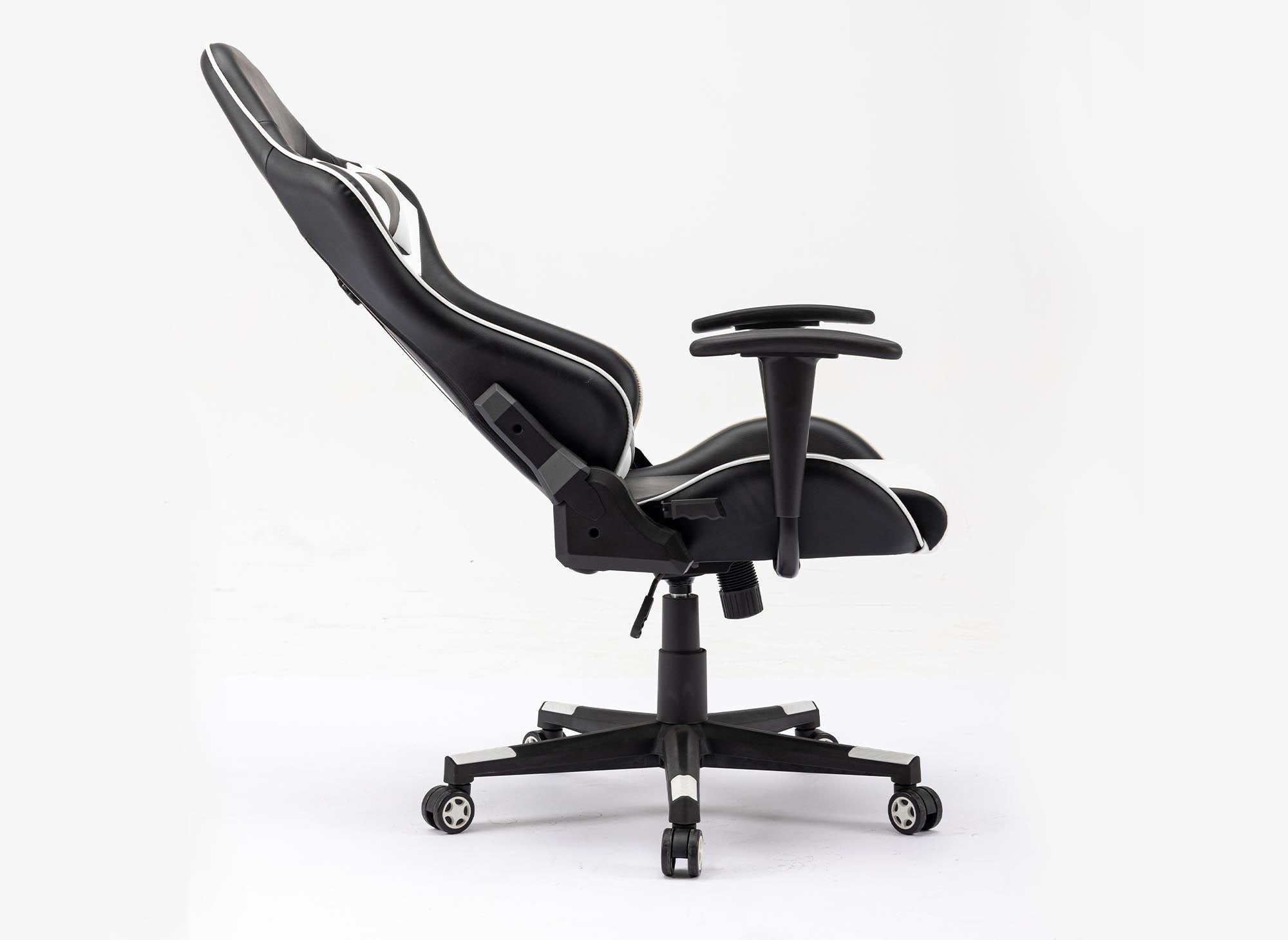 Fauteuil gaming en simili cuir noir et blanc LYHAM