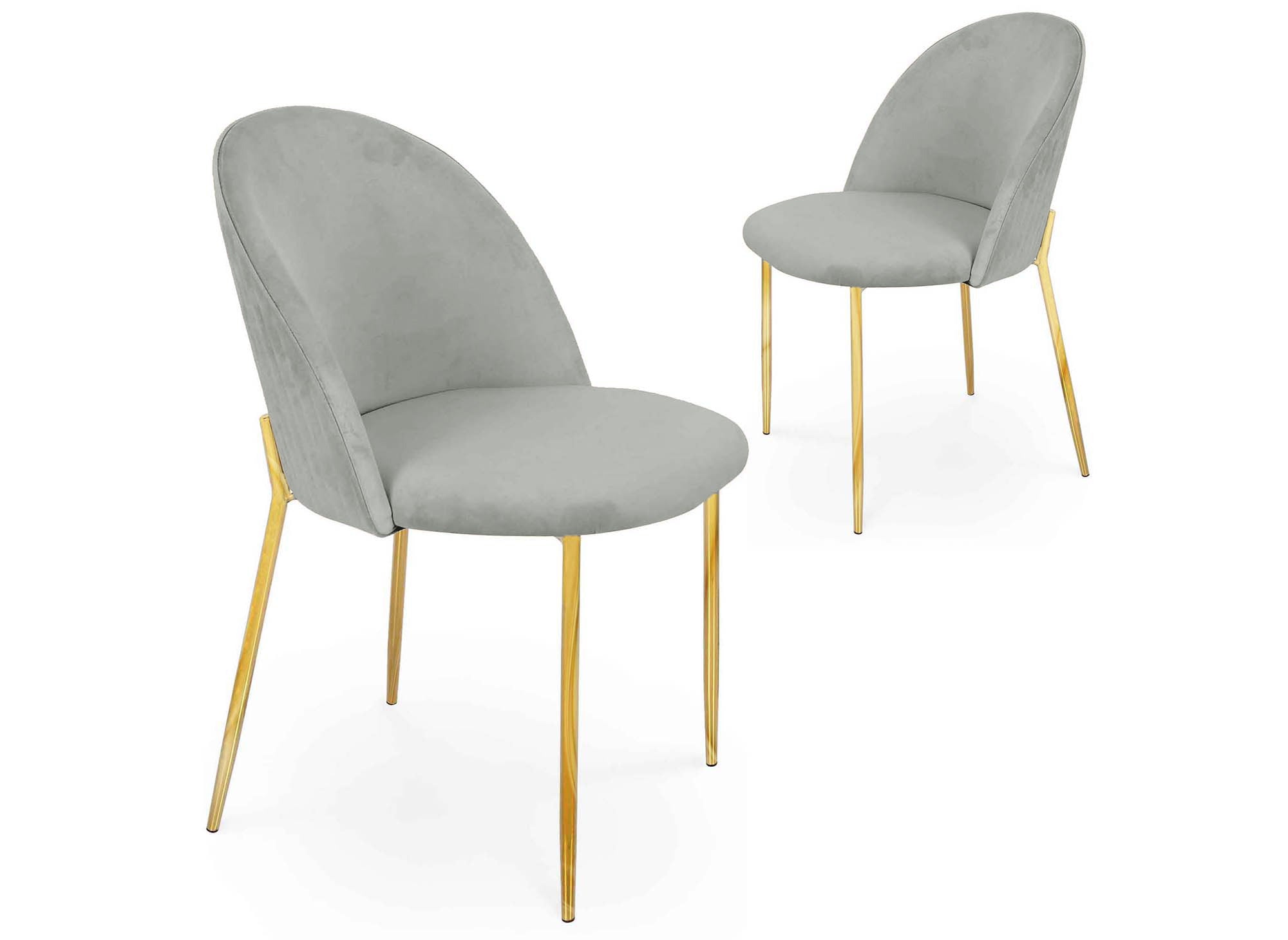 Lot de 2 chaises design en velours gris ARABEL