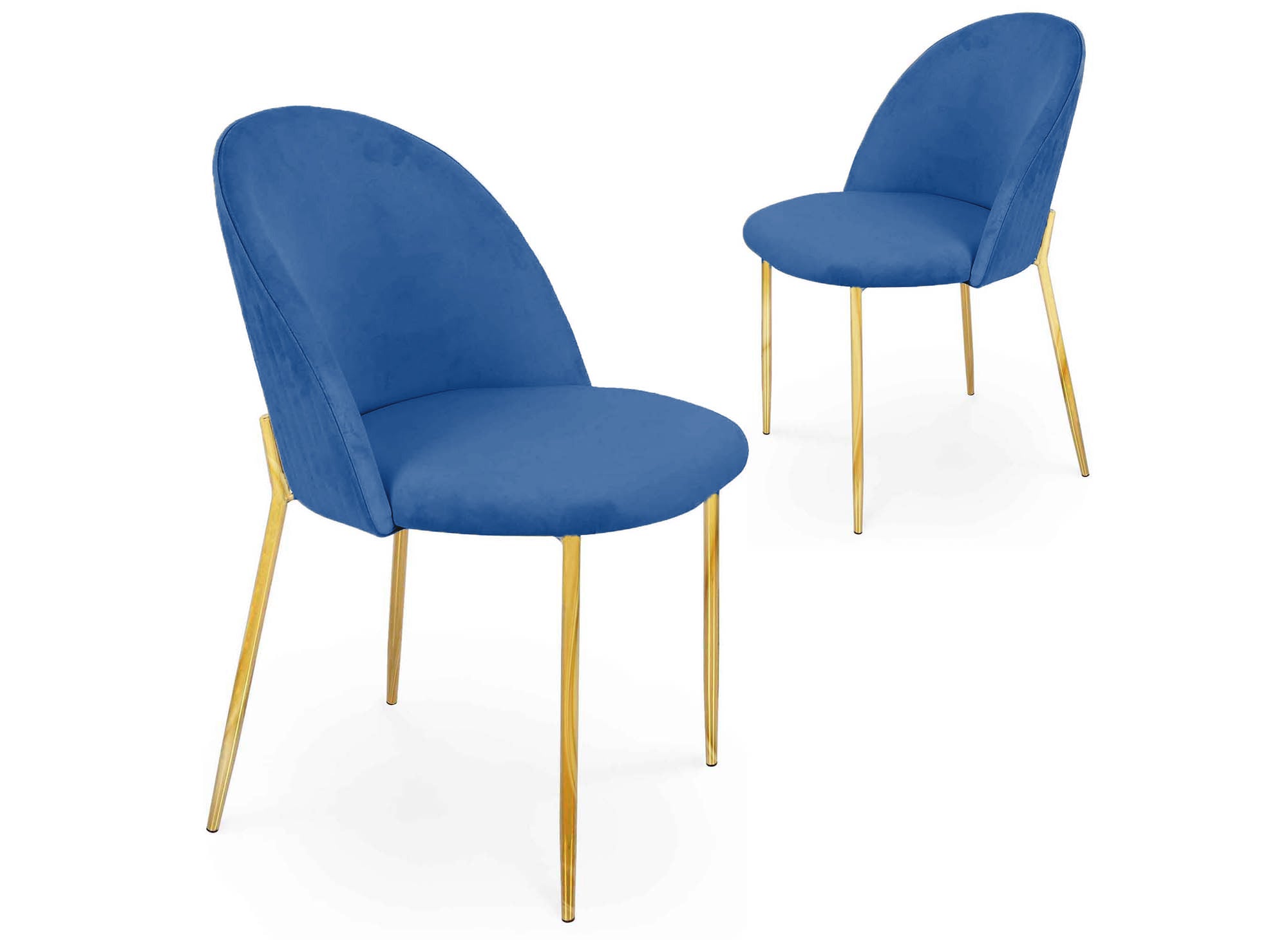 Lot de 2 chaises design en velours bleu ARABEL