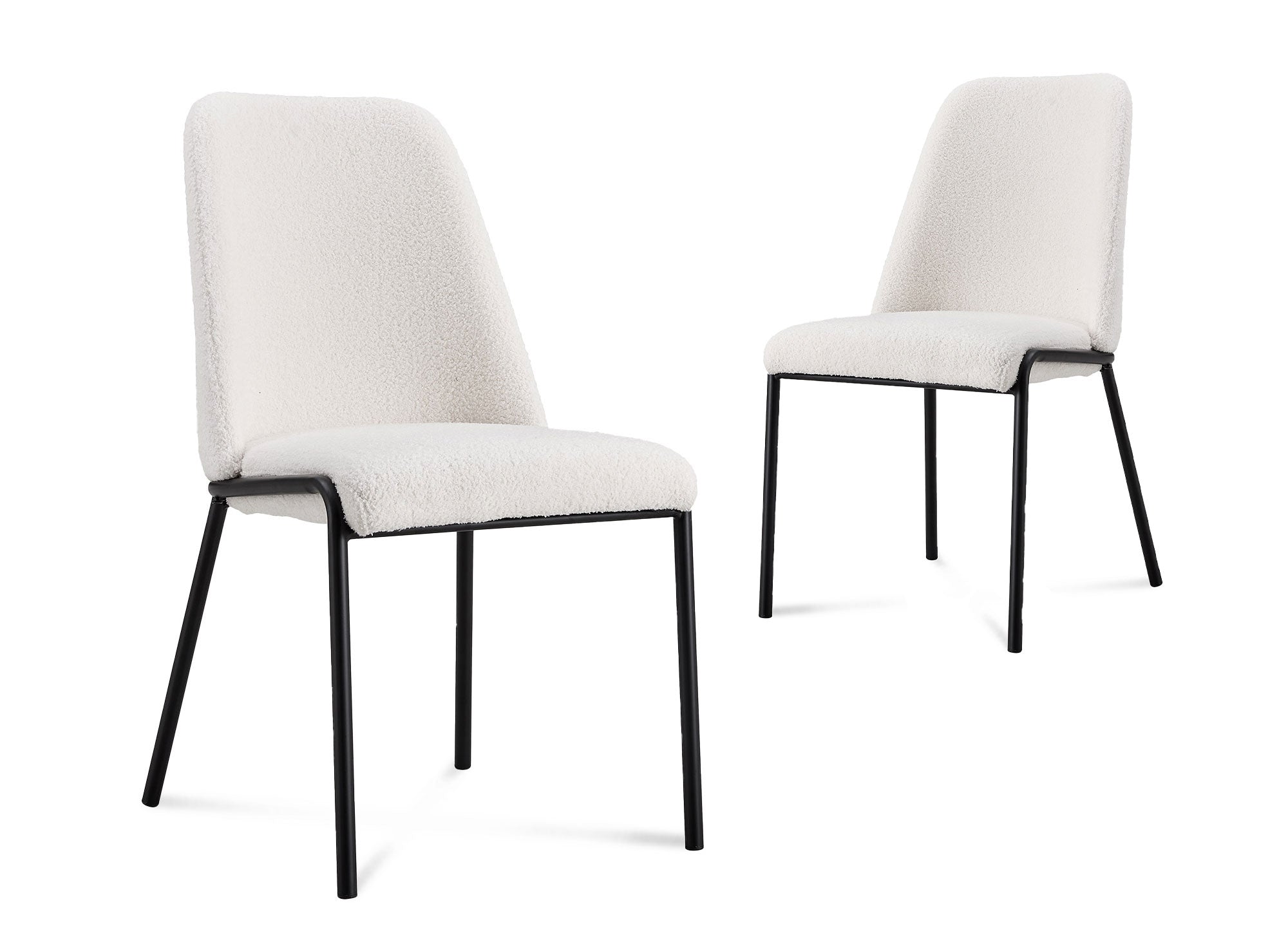 Lot de 2 chaises effet peau de mouton blanc APRIL