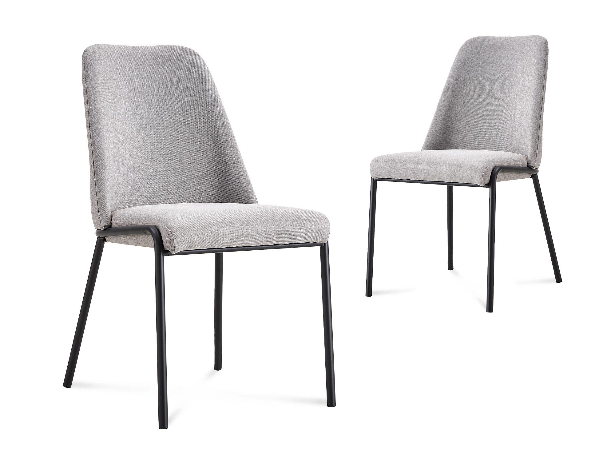 Lot de 2 chaises en tissu gris APRIL