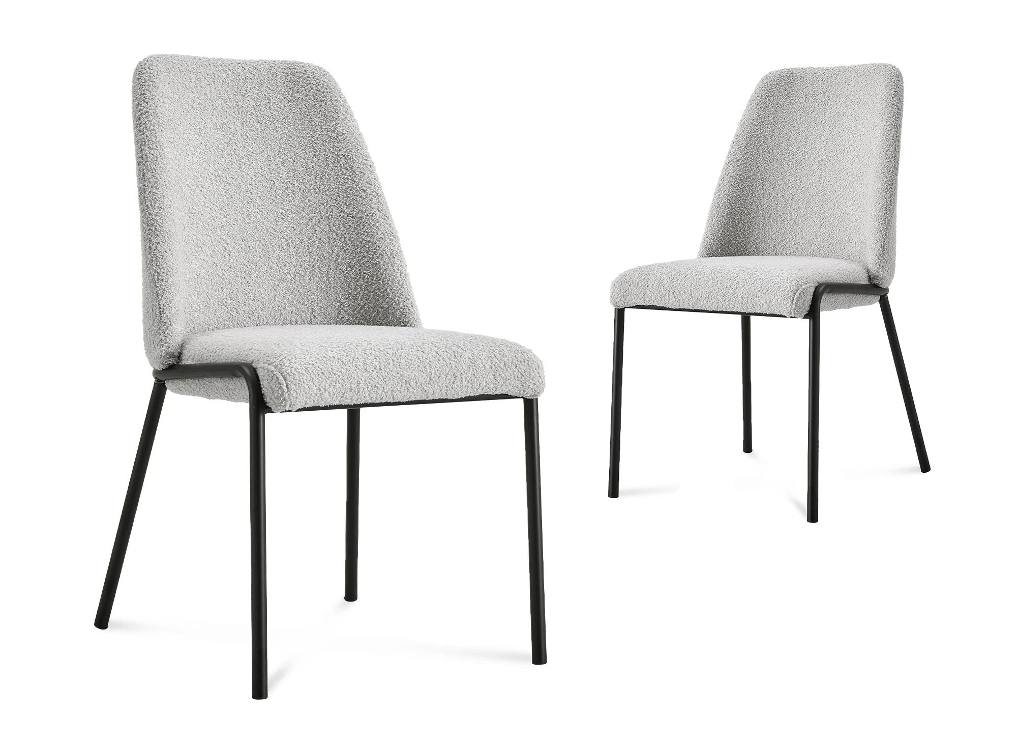Lot de 2 chaises effet peau de mouton gris APRIL