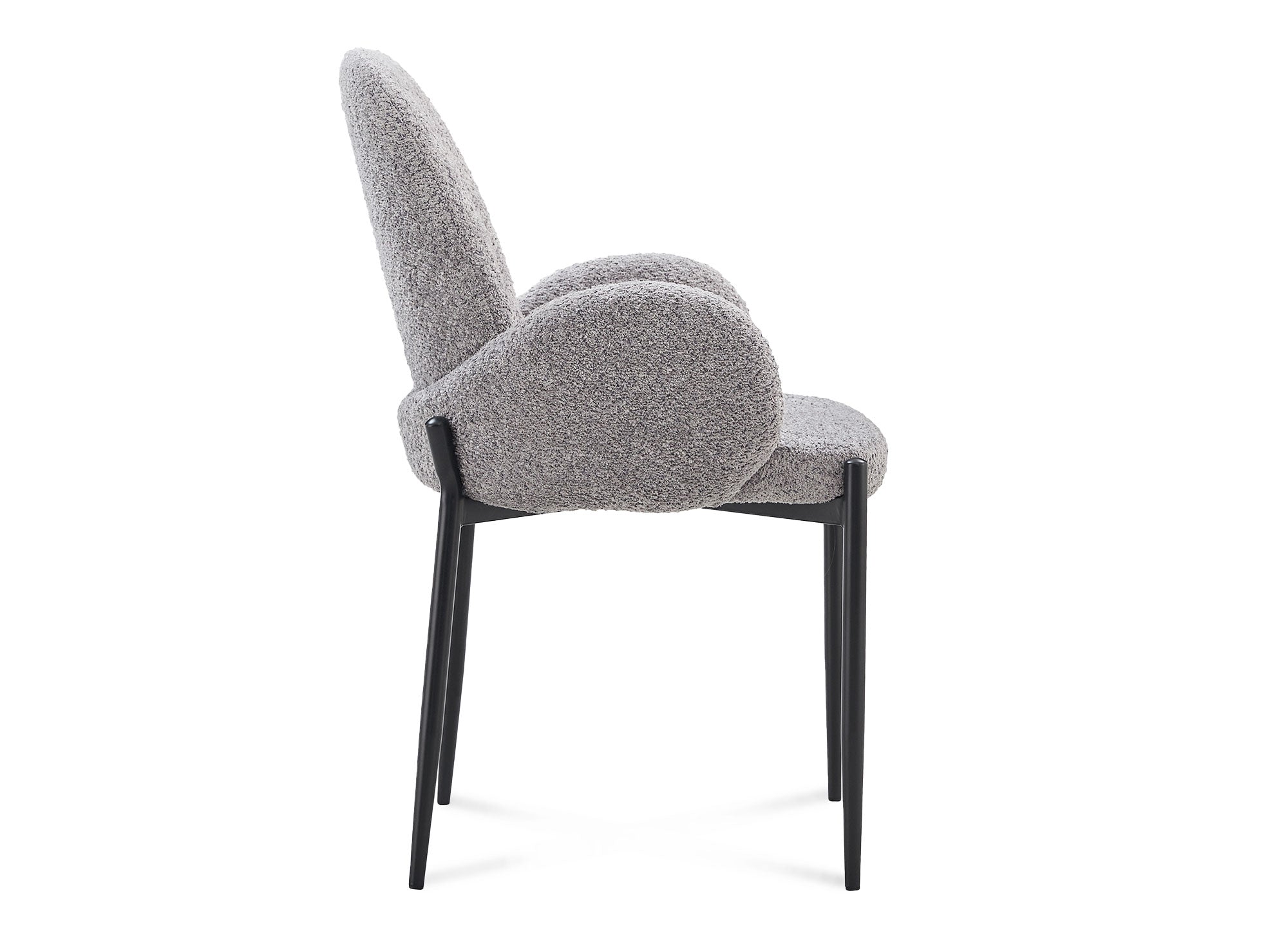 Lot de 2 chaises effet peau de mouton gris KAMILIA