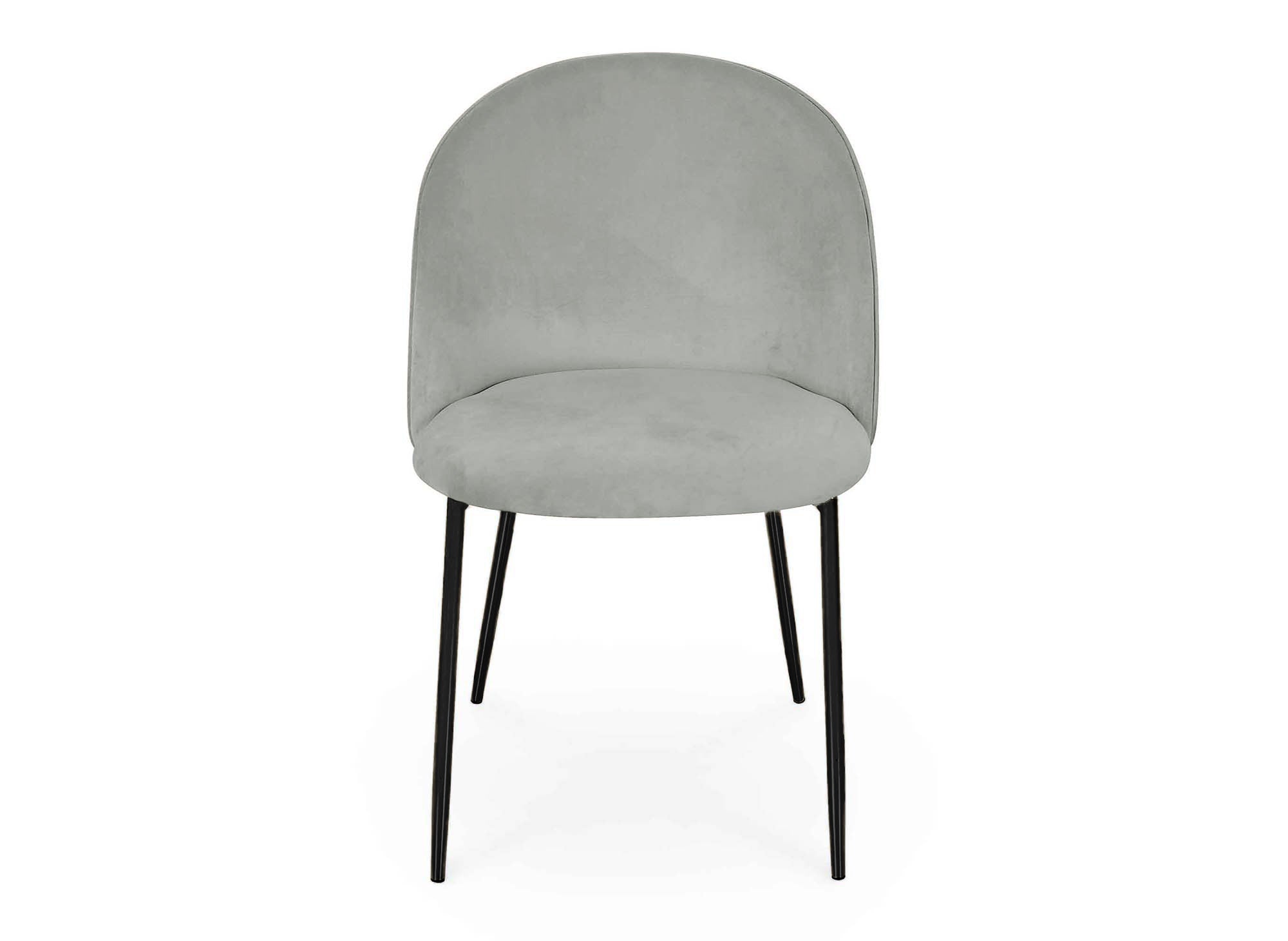 Lot de 2 chaises design en velours gris pieds noirs ARABEL