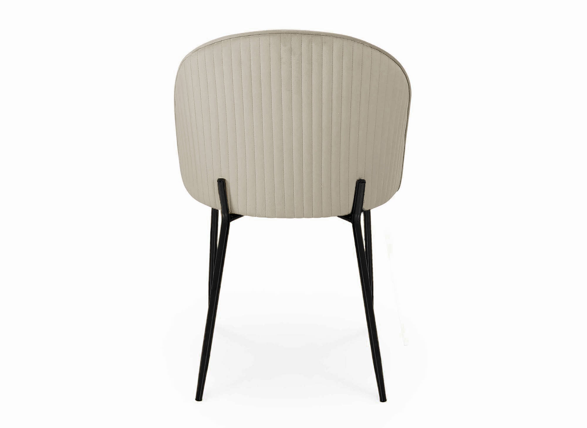 Lot de 2 chaises design en velours beige pieds noirs ARABEL