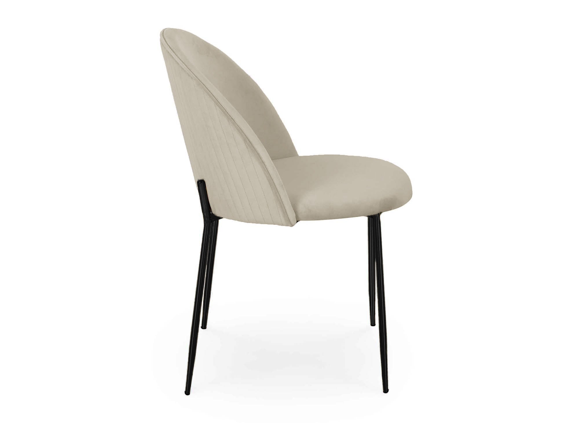 Lot de 2 chaises design en velours beige pieds noirs ARABEL