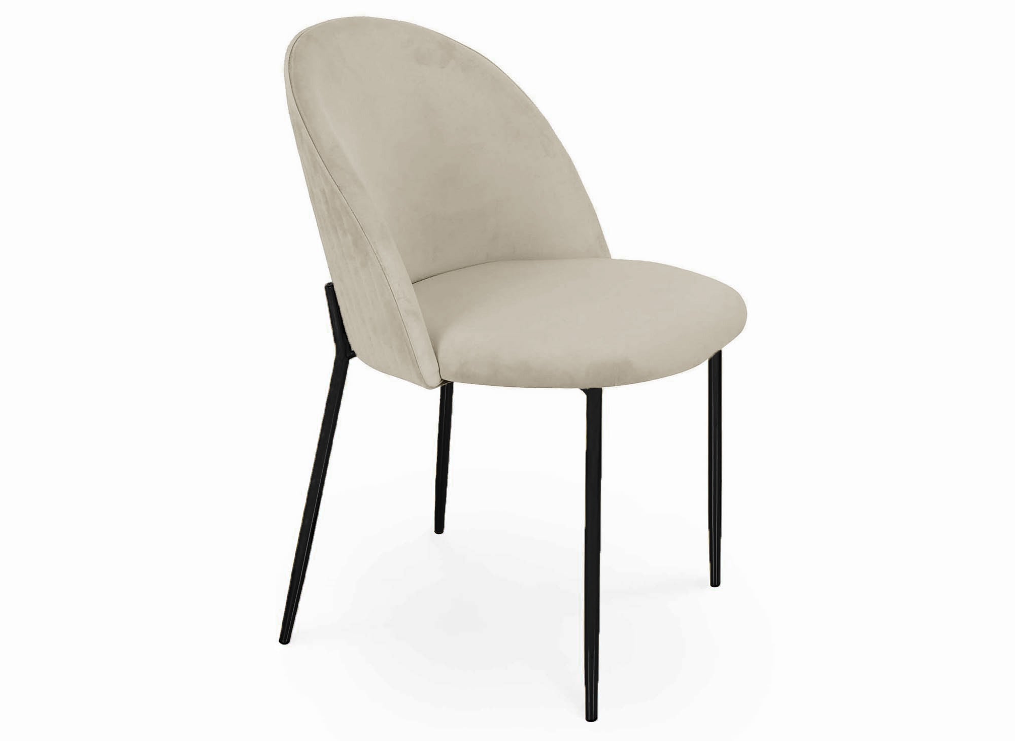 Lot de 2 chaises design en velours beige pieds noirs ARABEL