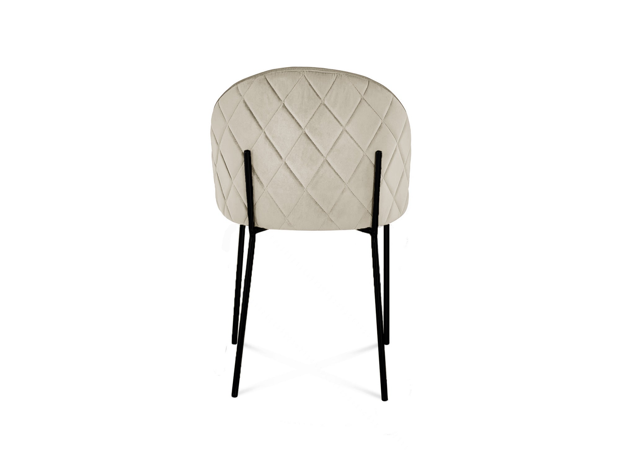 Lot de 2 chaises design en velours beige pieds noirs KENNETH