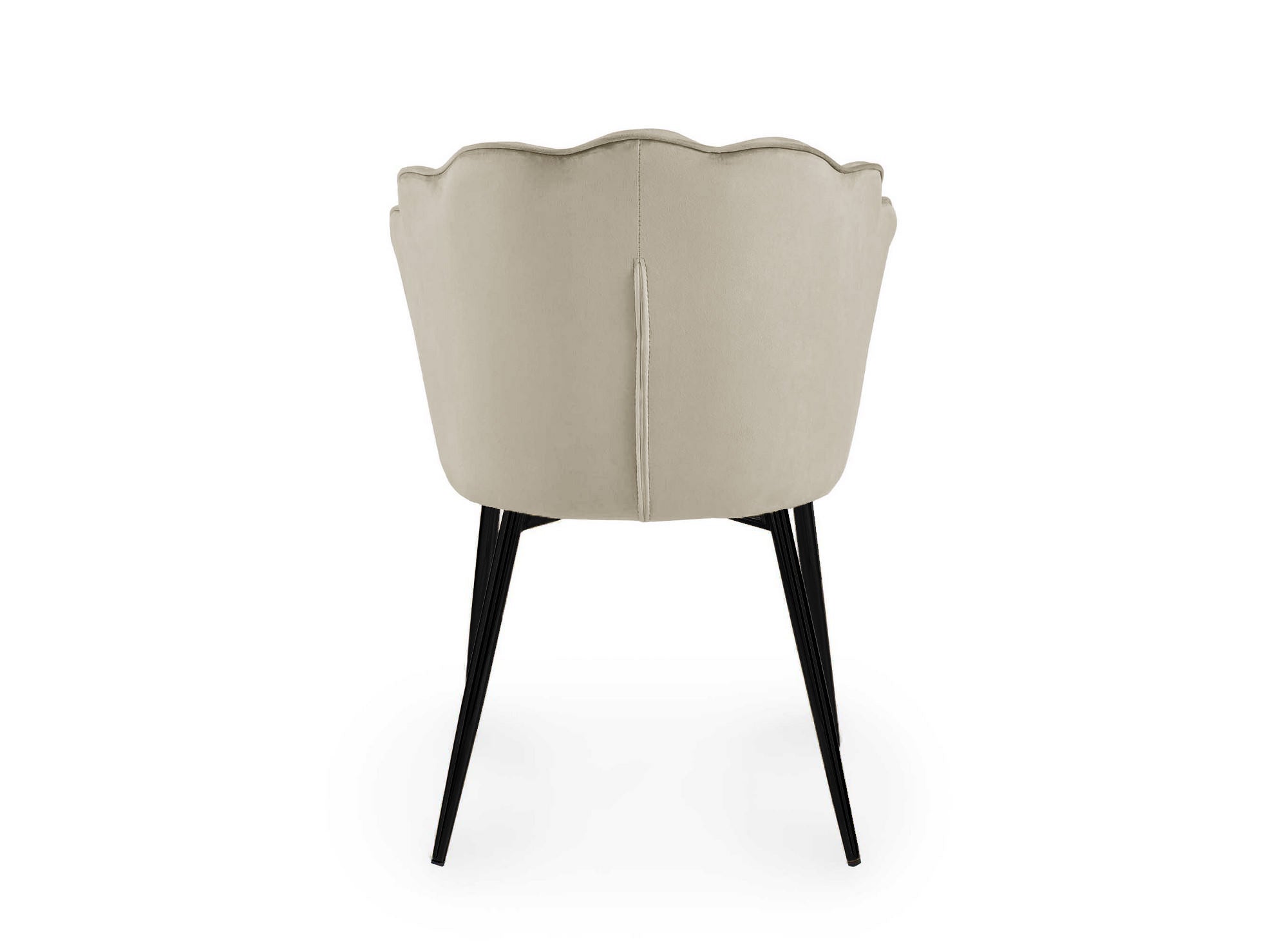 Lot de 2 chaises design en velours beige pieds noirs GARANCE