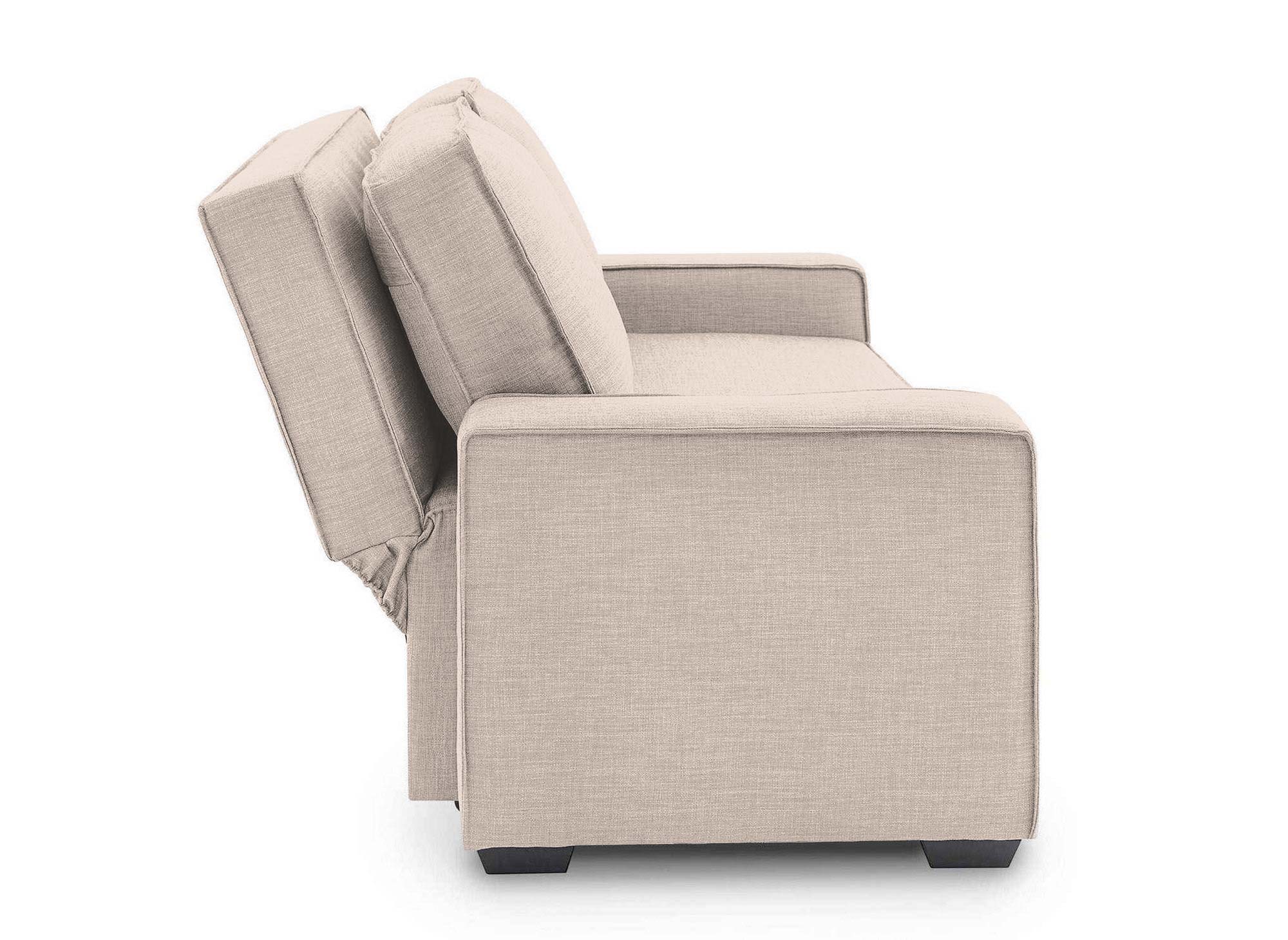 Canapé 3 places convertible en tissu beige JAMES