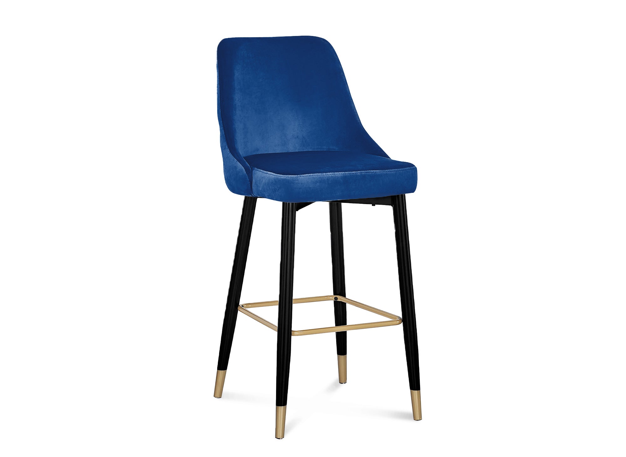 Lot de 2 tabourets de bar en velours bleu DORINA