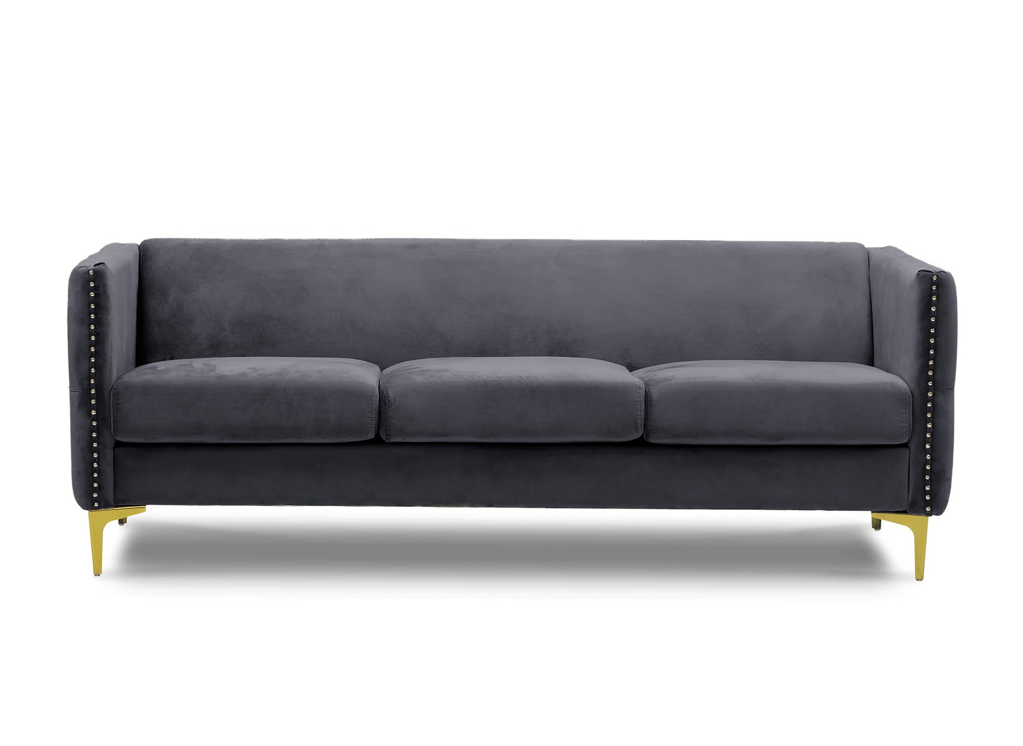 Canapé 3 places en velours gris CYNTHIA