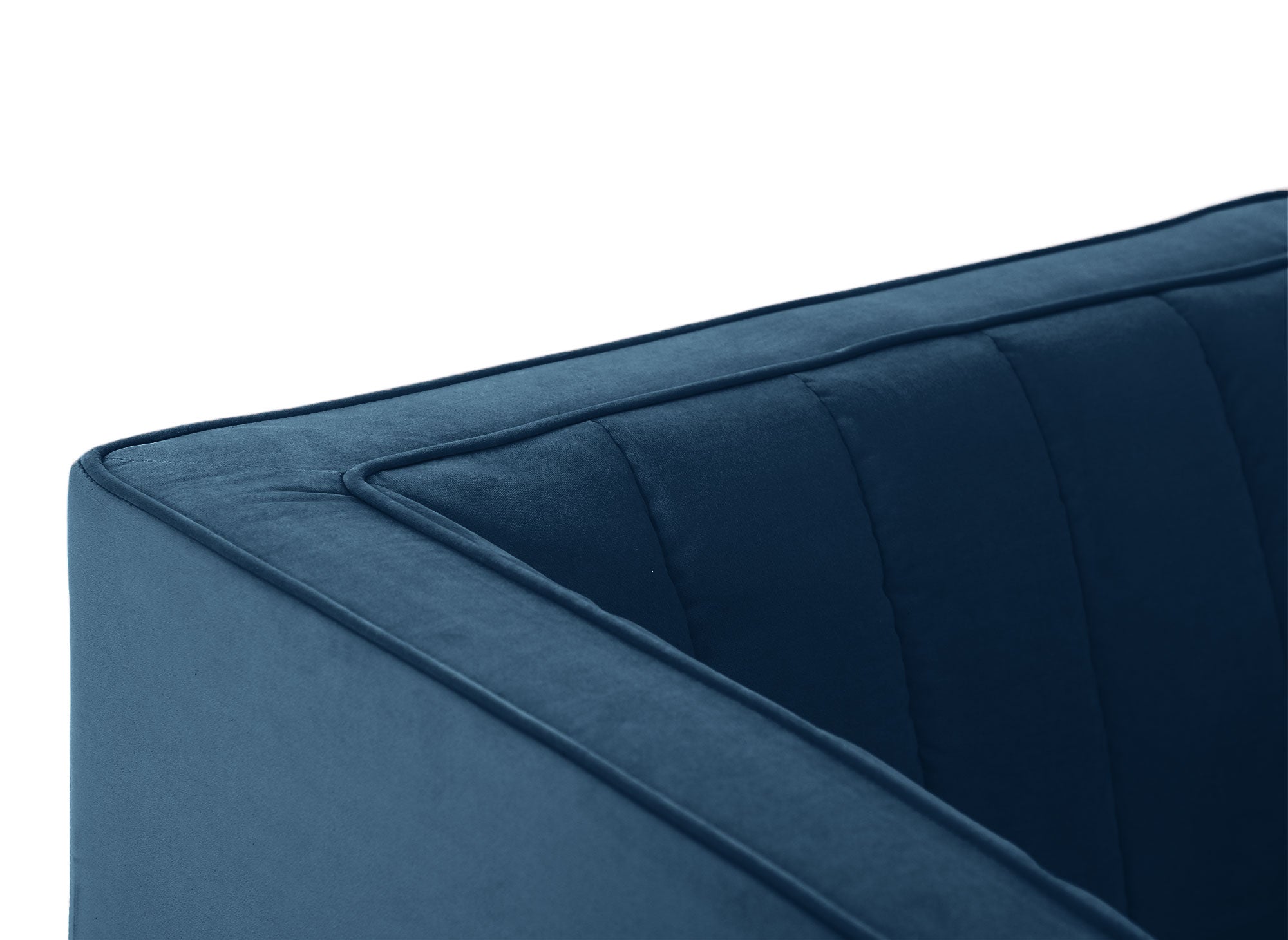 Fauteuil moderne en velours bleu pieds doré ROBY