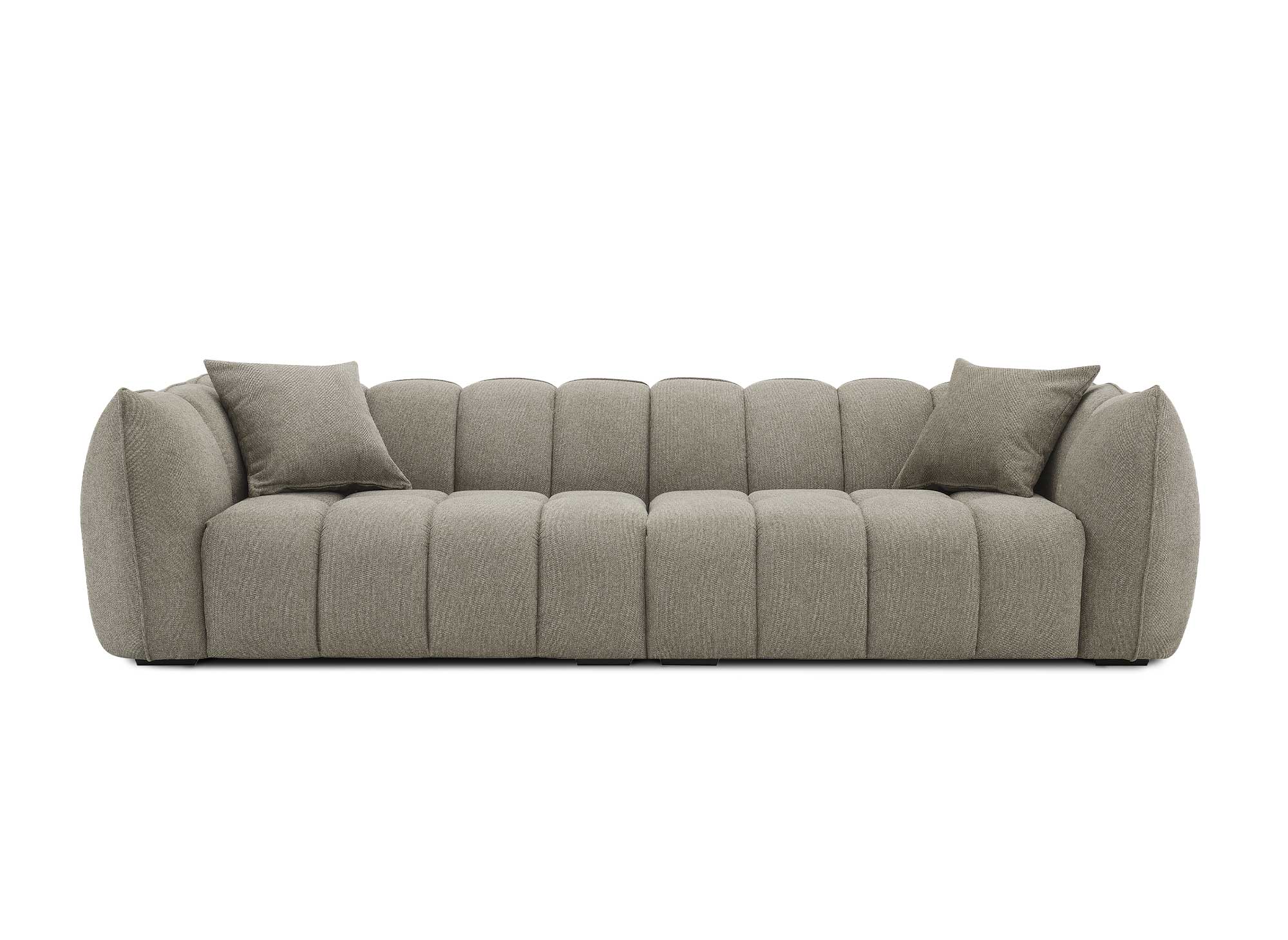 Canapé 4 places en tissu taupe ALISSA