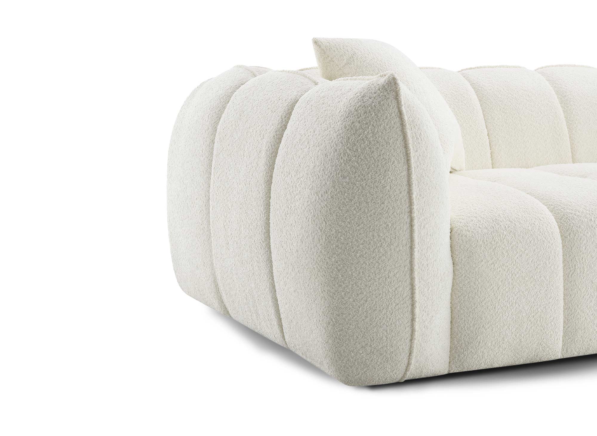 Canapé 3 places effet peau de mouton écru ALISSA