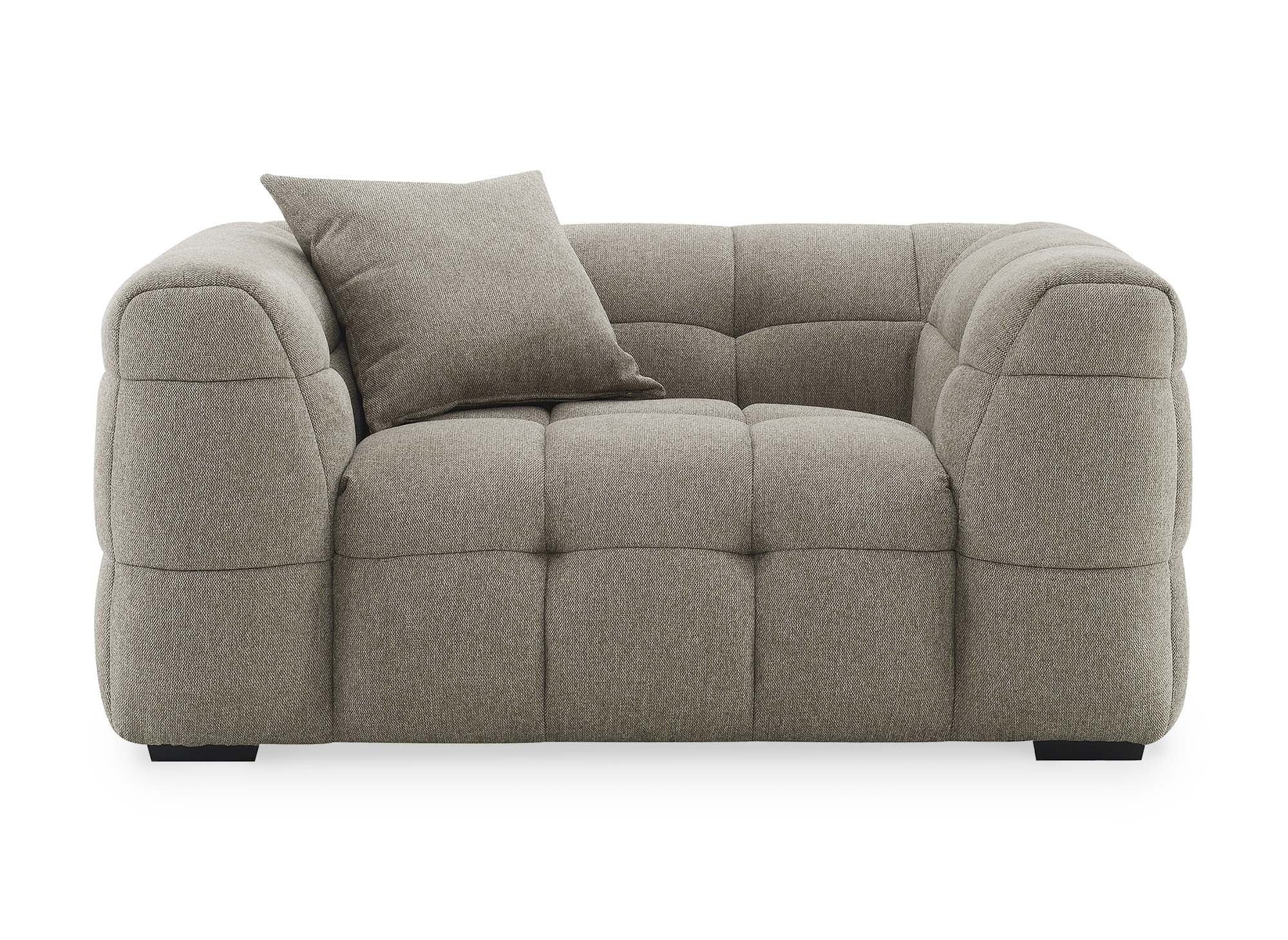 Fauteuil en tissu taupe BELLA