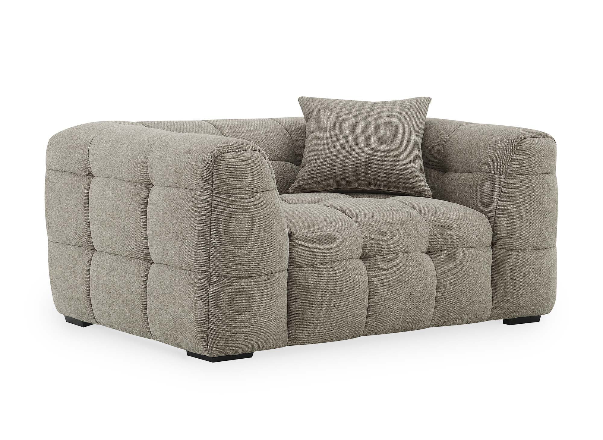 Fauteuil en tissu taupe BELLA