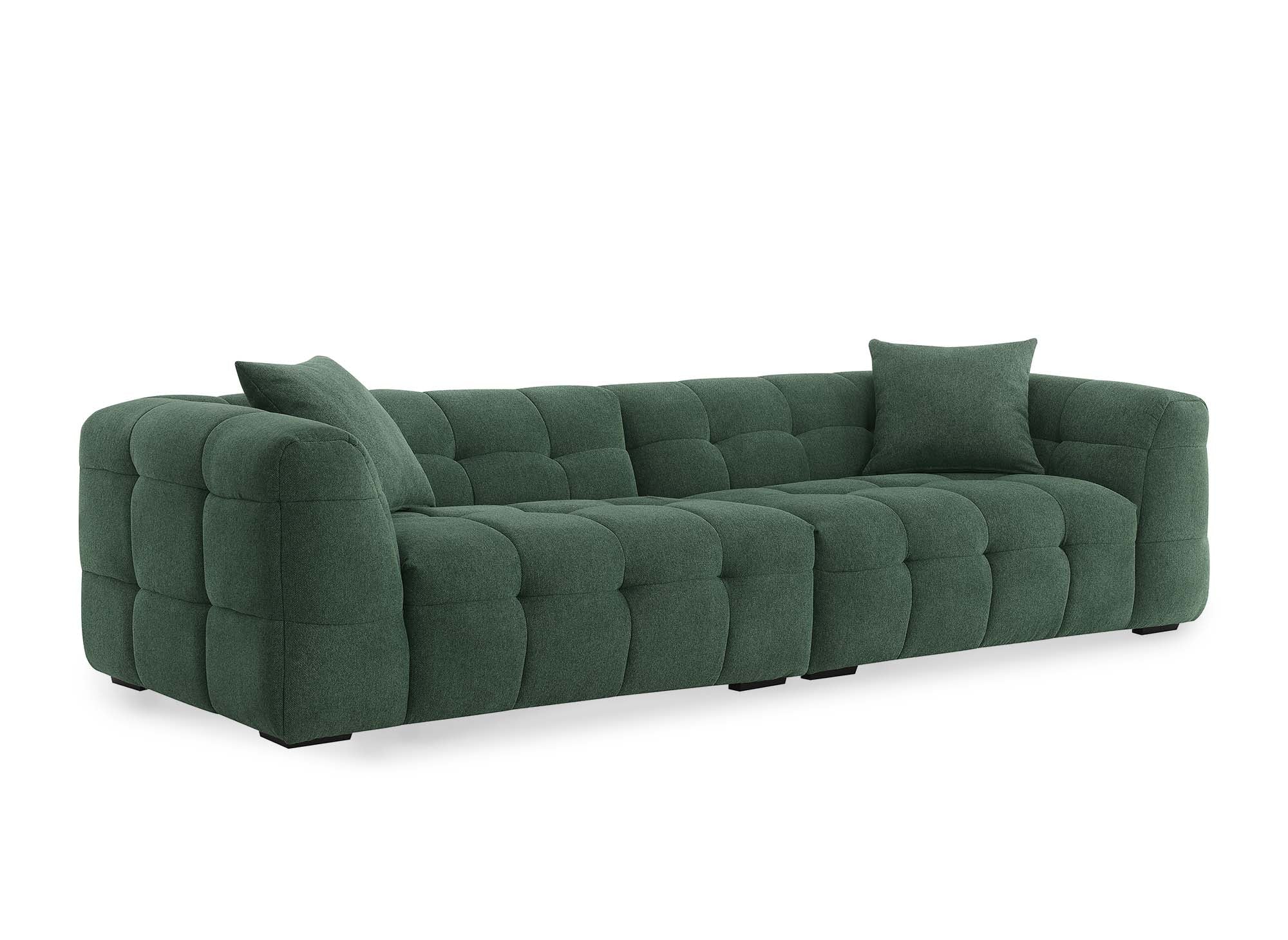 Canapé 4 places en tissu vert BELLA