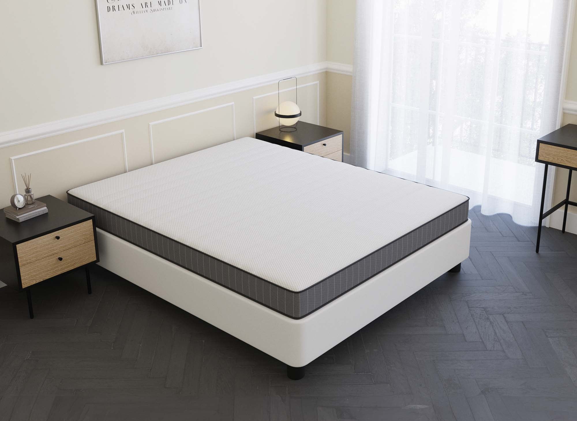 Matelas en mousse 140 x 190 cm épaisseur 15 cm WOLK