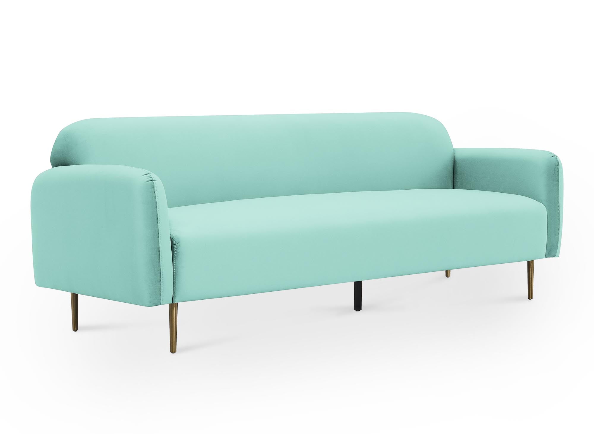 Canapé 3 places en velours vert d'eau MARILYNE