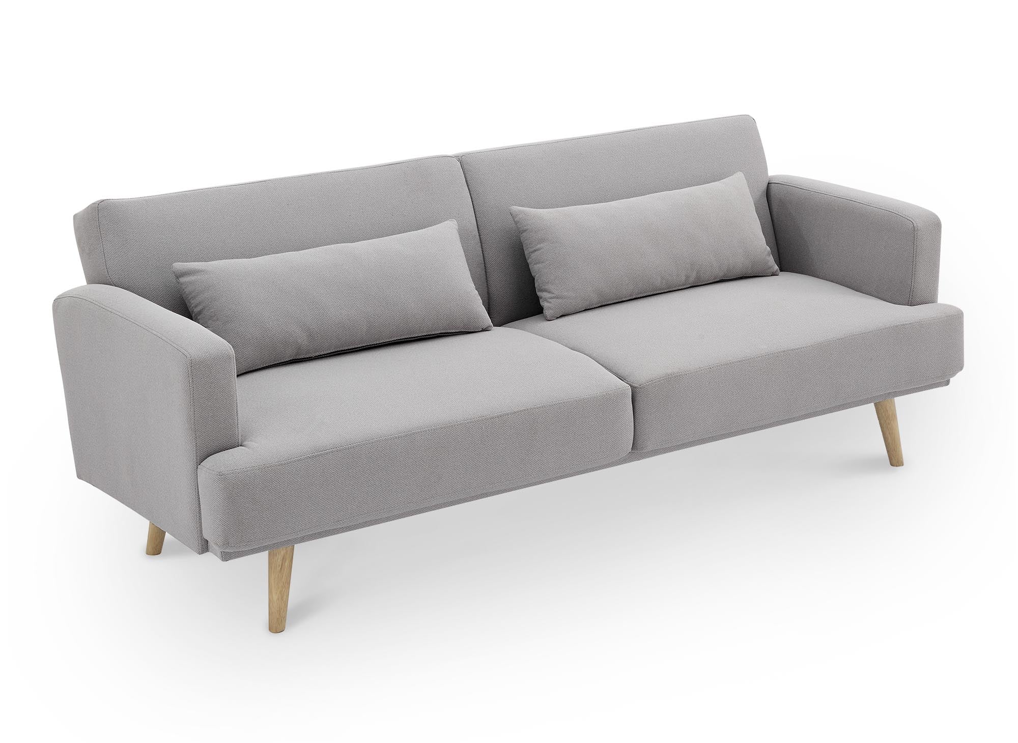 Canapé clic clac 3 places en tissu gris BART