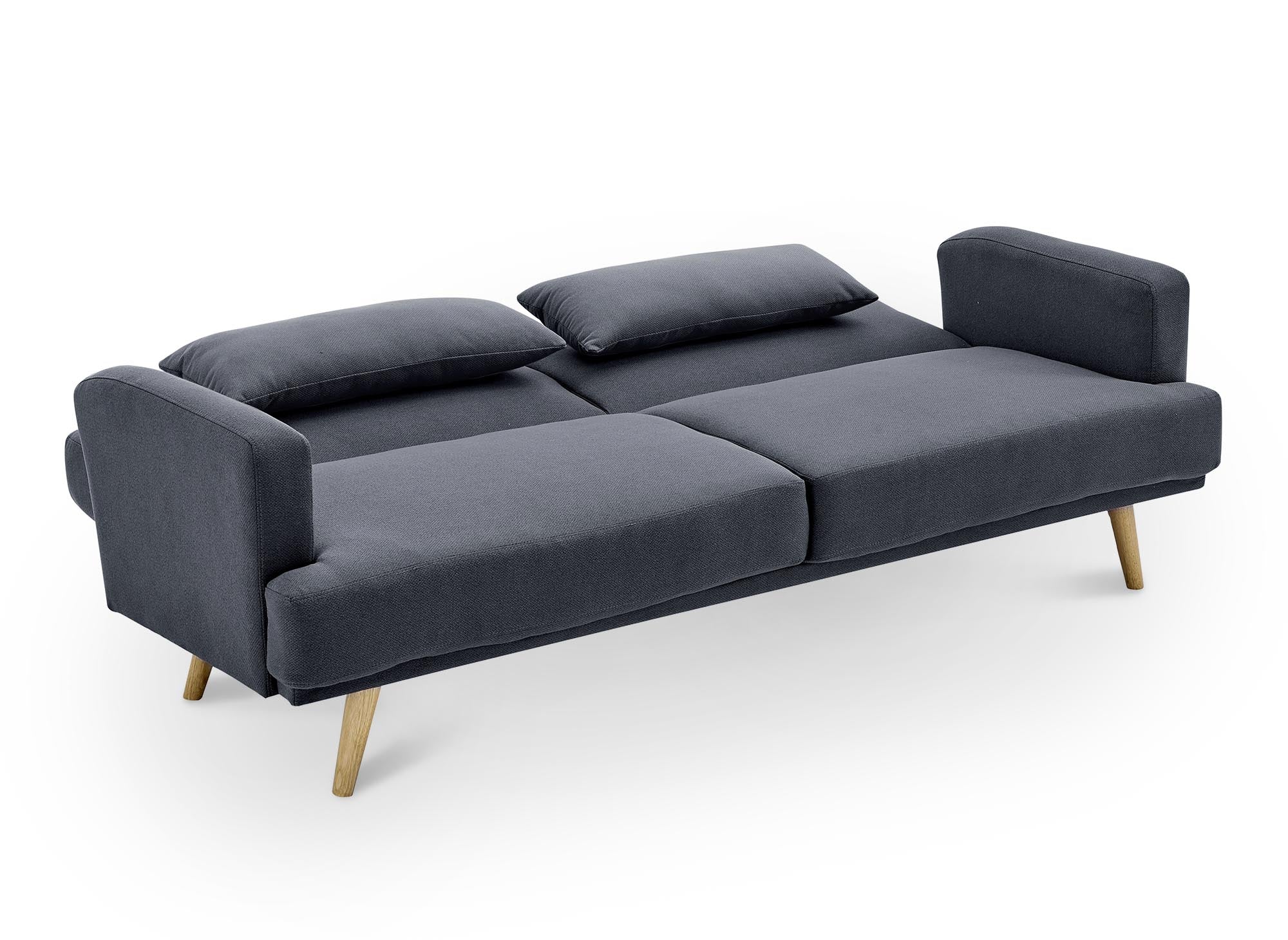 Canapé clic clac 3 places en tissu gris foncé BART