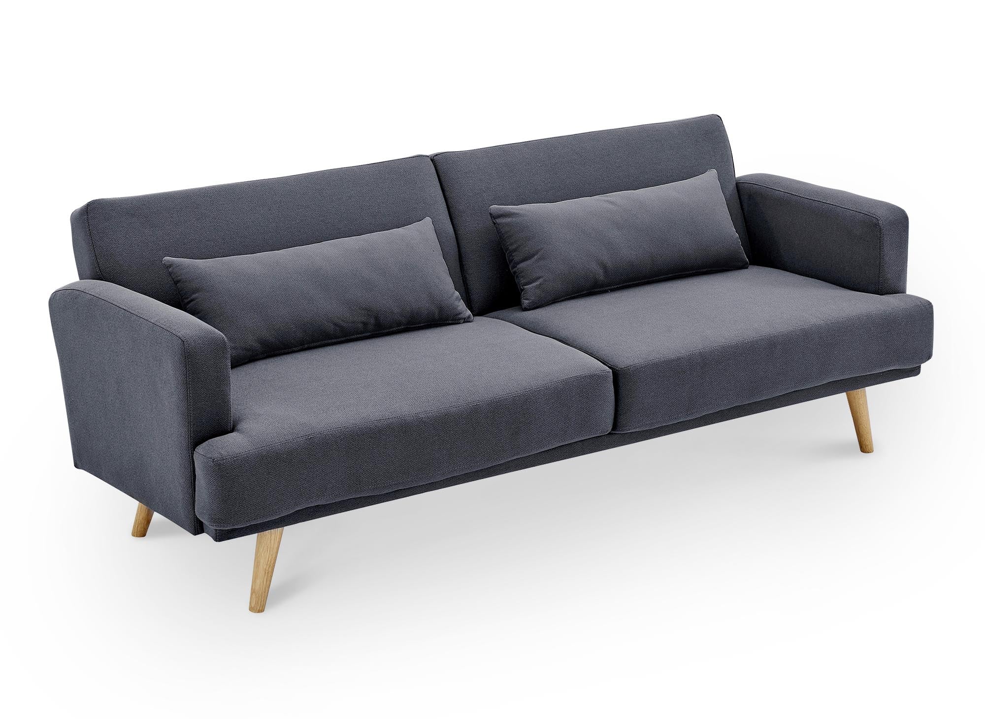 Canapé clic clac 3 places en tissu gris foncé BART