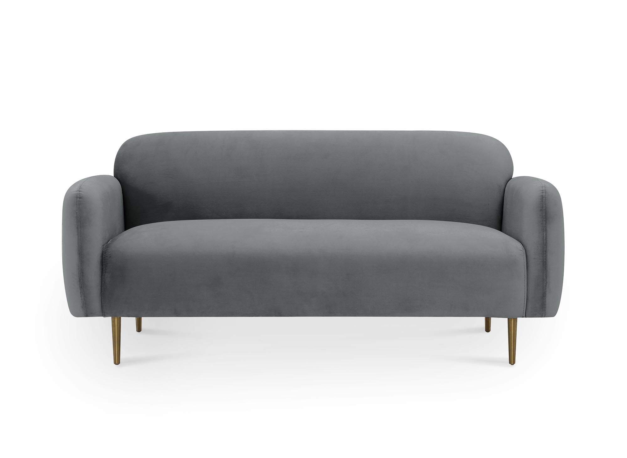 Canapé 2 places en velours gris MARILYNE