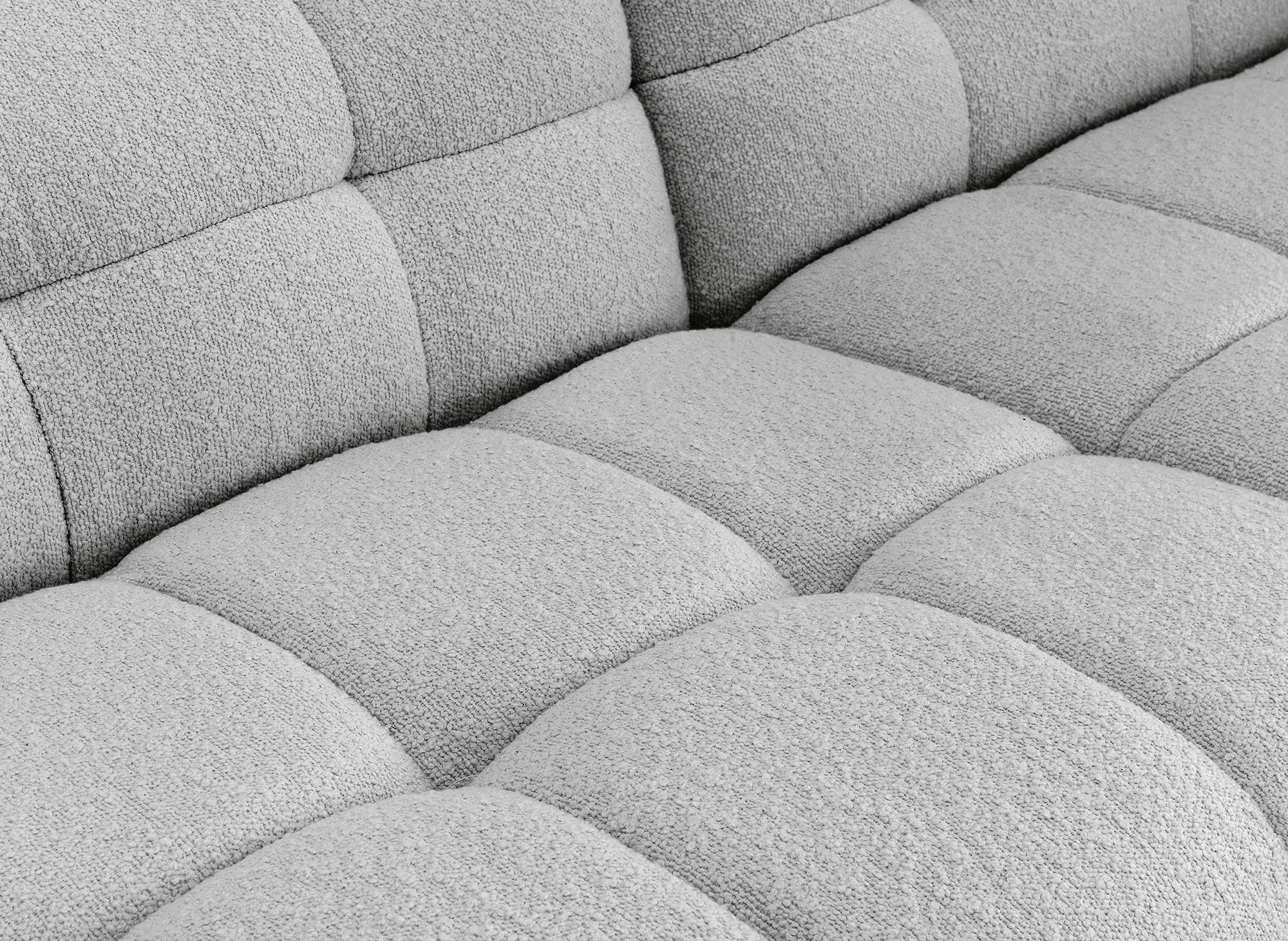 Canapé d'angle effet peau de mouton gris BELLA - Angle droit